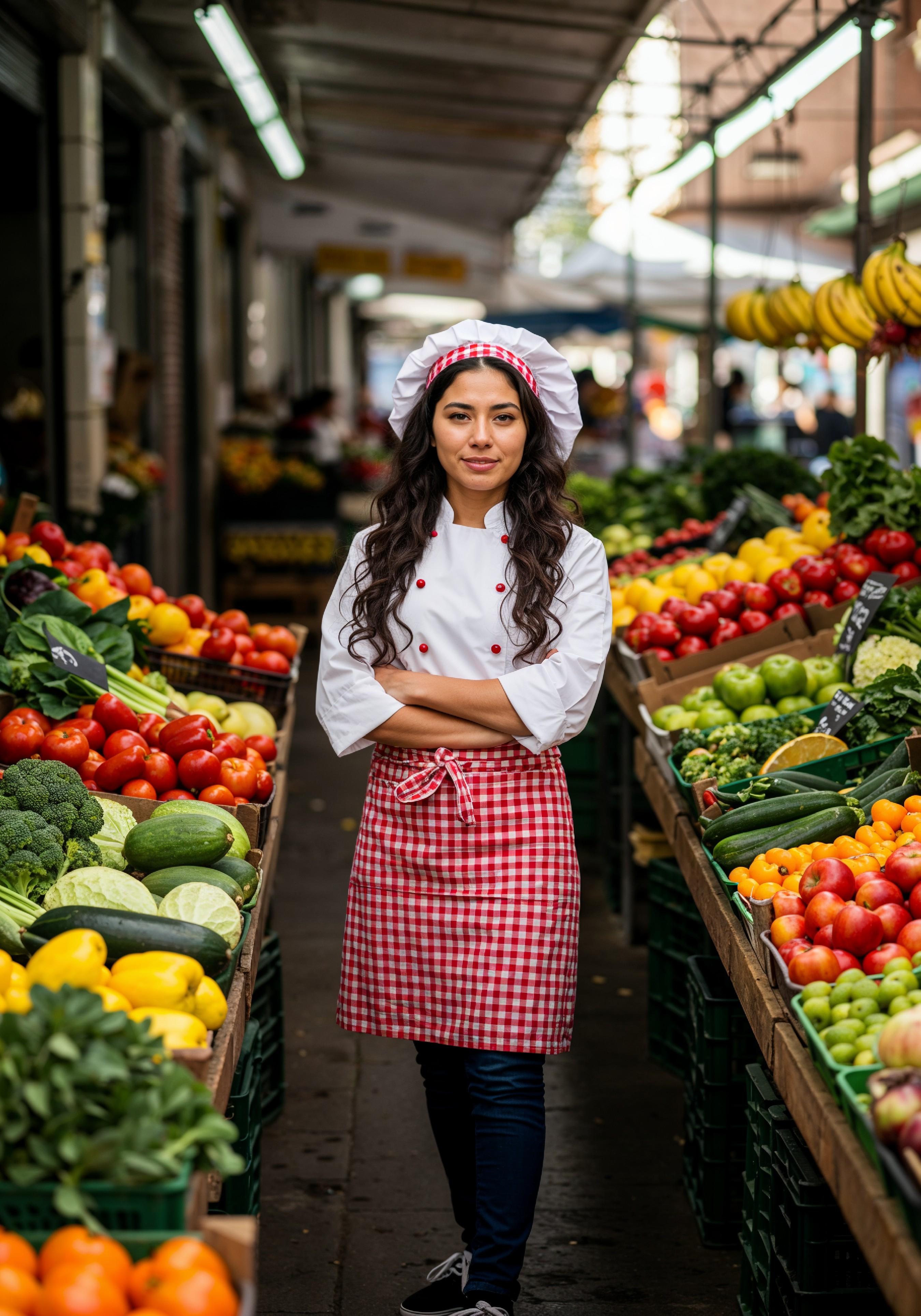 Professional Young Female Chef in Uniform Holding Gourmet Dish in Restaurant Kitchen