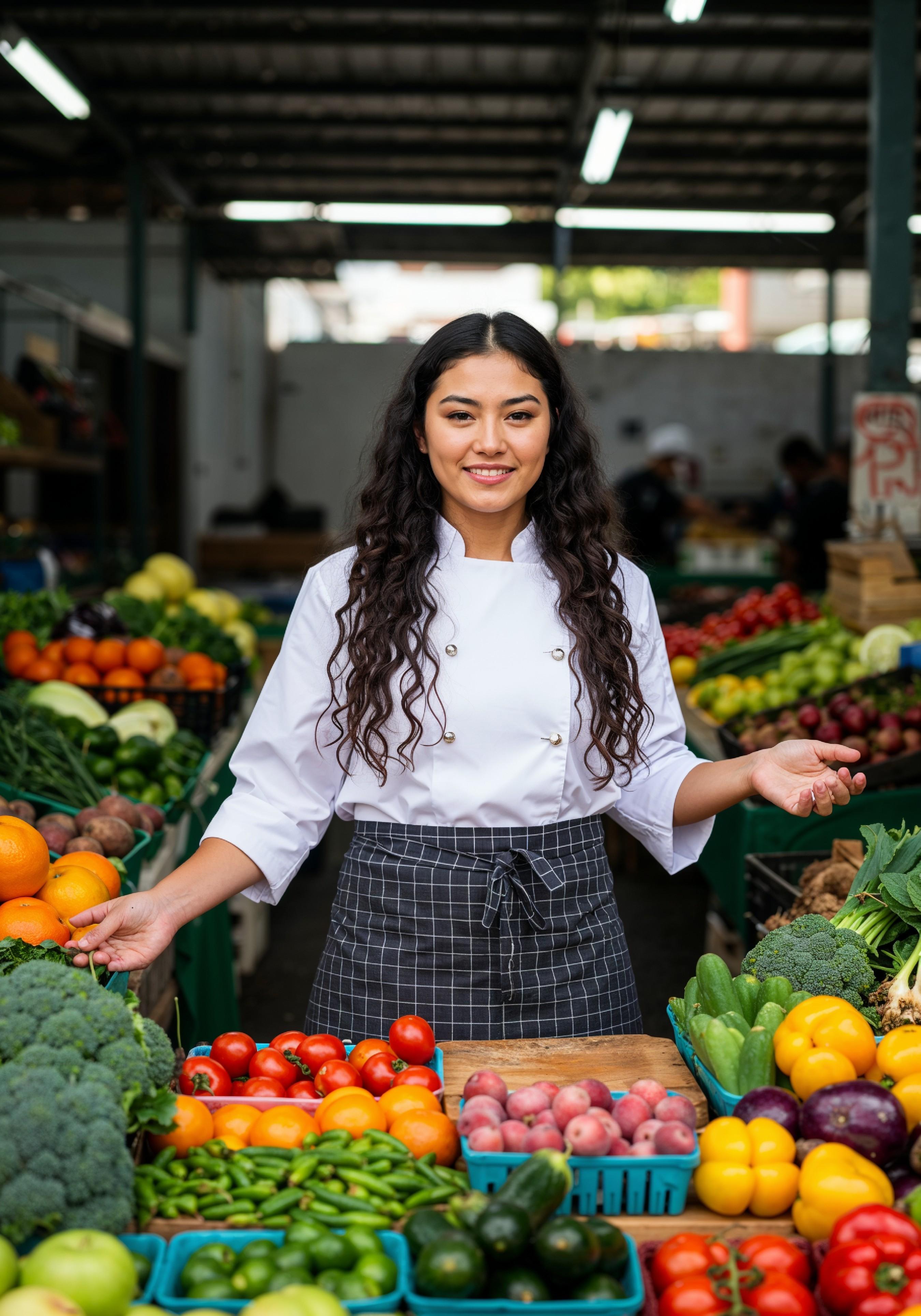 Professional Young Female Chef in Uniform Holding Gourmet Dish in Restaurant Kitchen