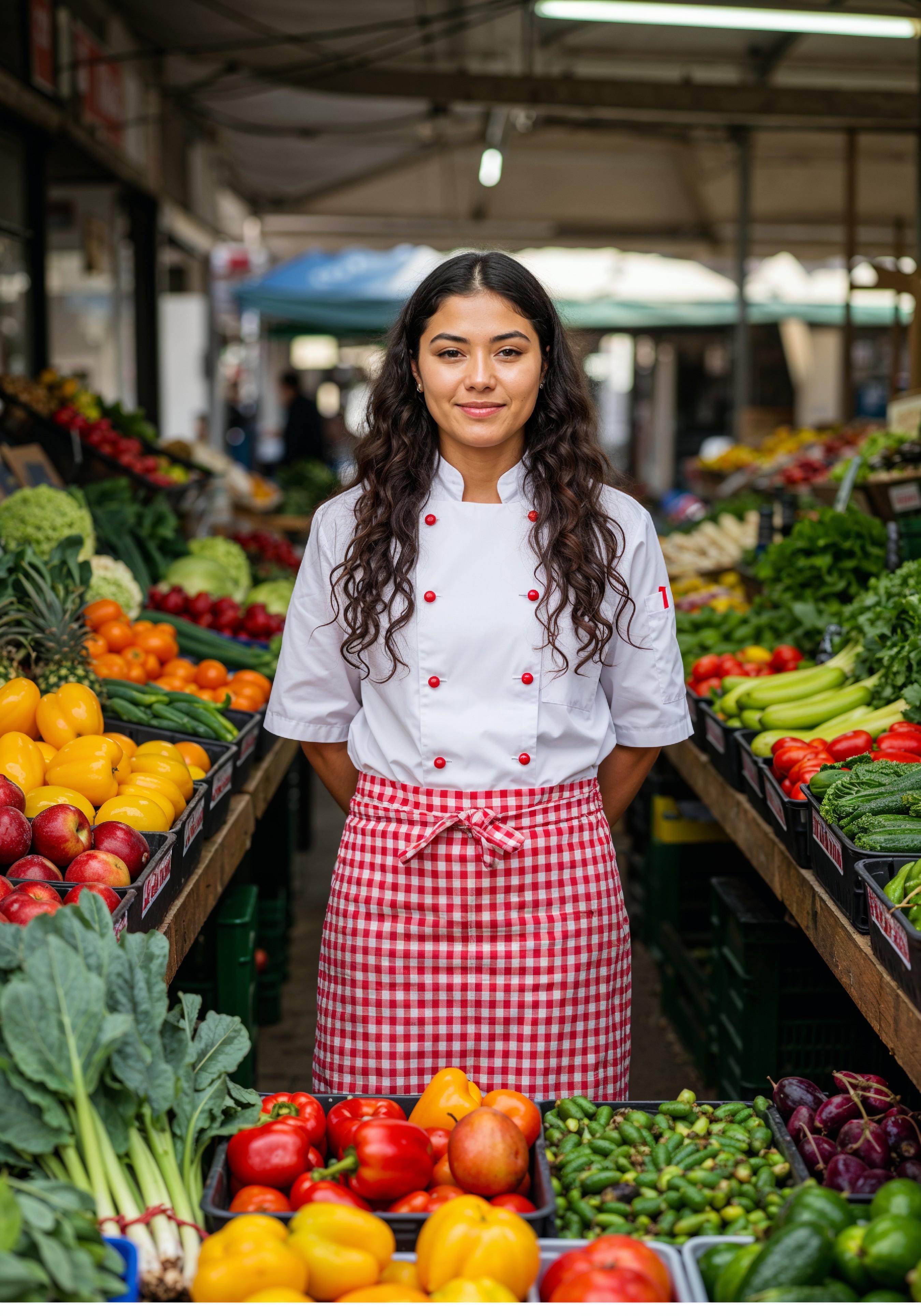 Professional Young Female Chef in Uniform Holding Gourmet Dish in Restaurant Kitchen