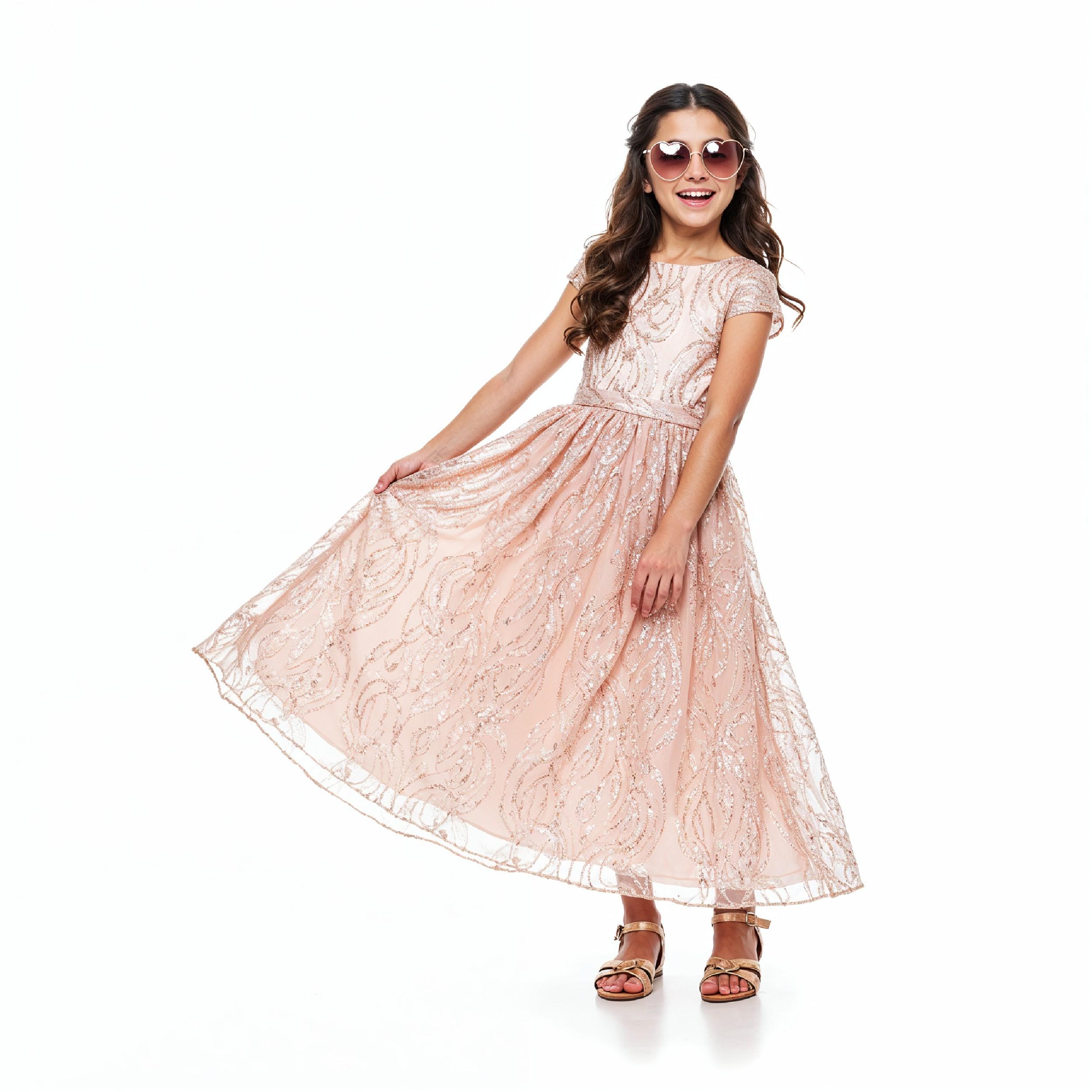 Stylish Young Girl Fashion Portrait Isolated on White Background