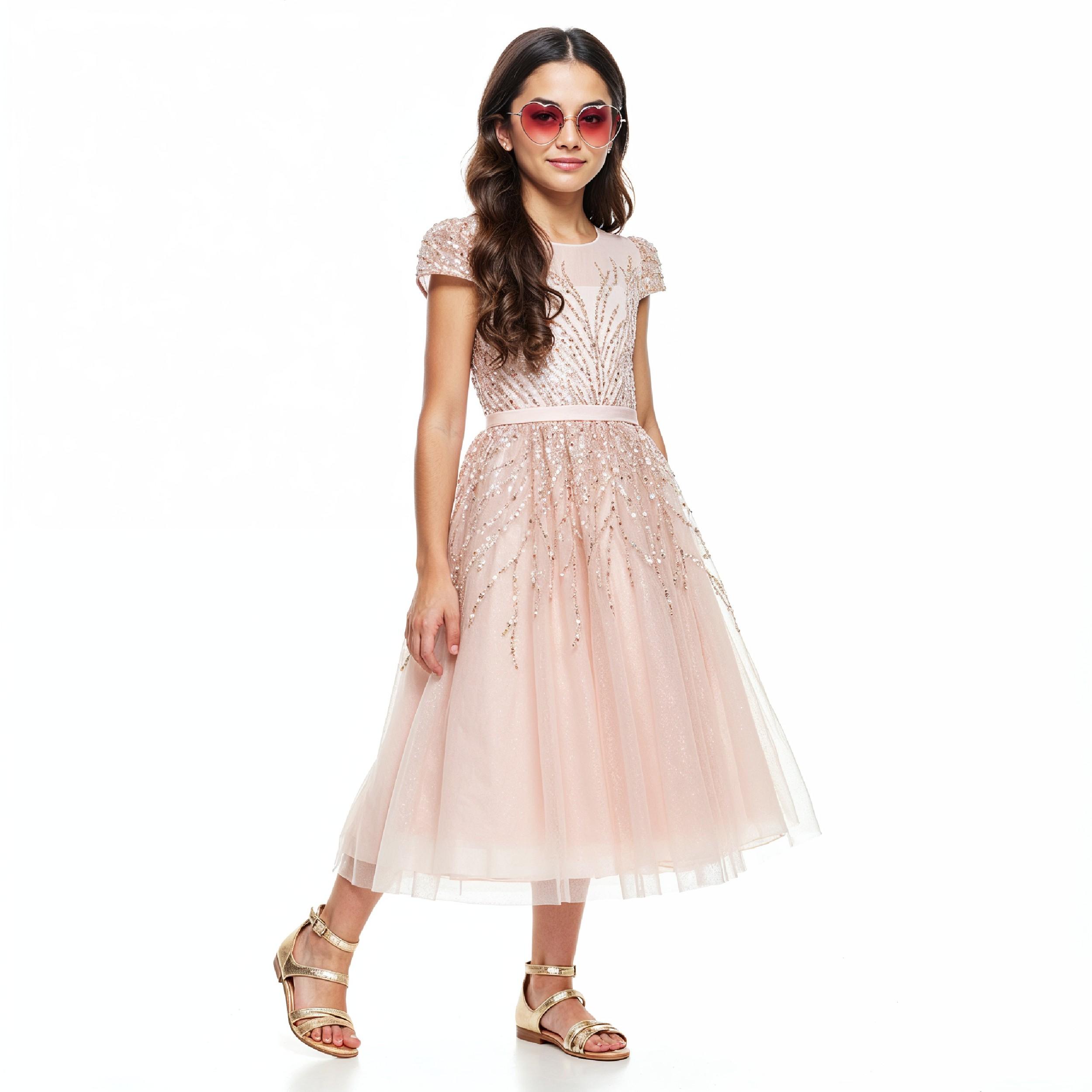 Stylish Young Girl Fashion Portrait Isolated on White Background