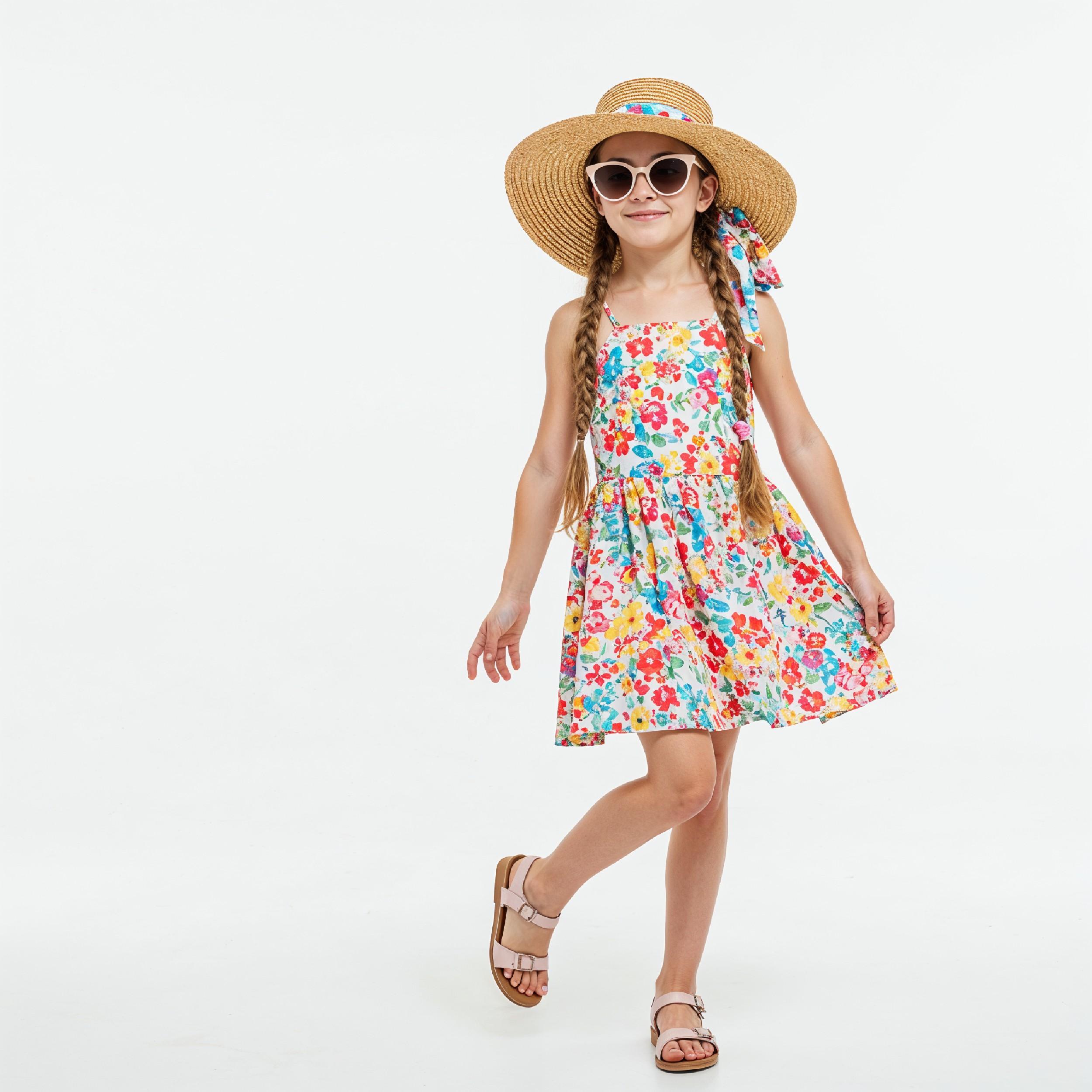 Stylish Young Girl Fashion Portrait Isolated on White Background