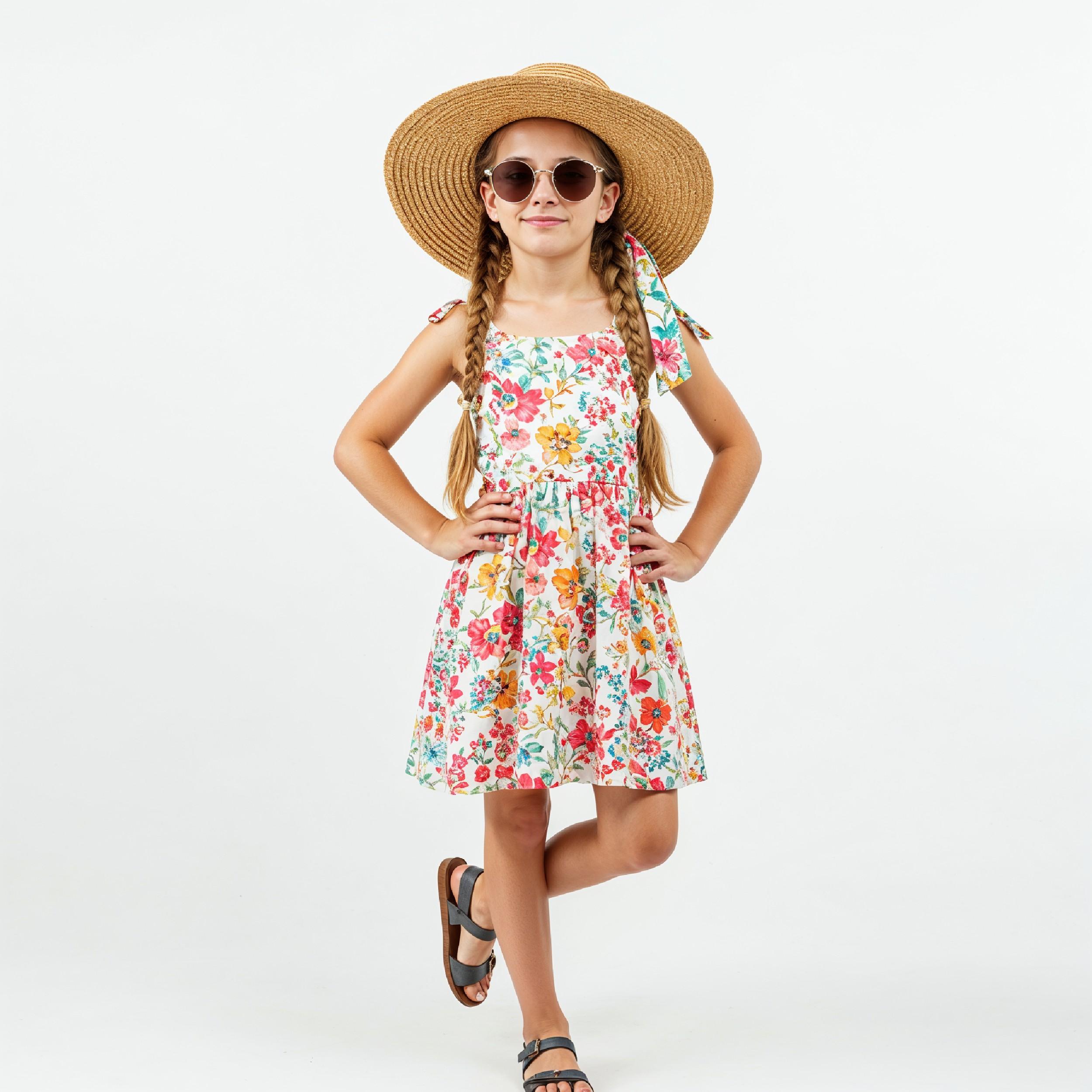 Stylish Young Girl Fashion Portrait Isolated on White Background