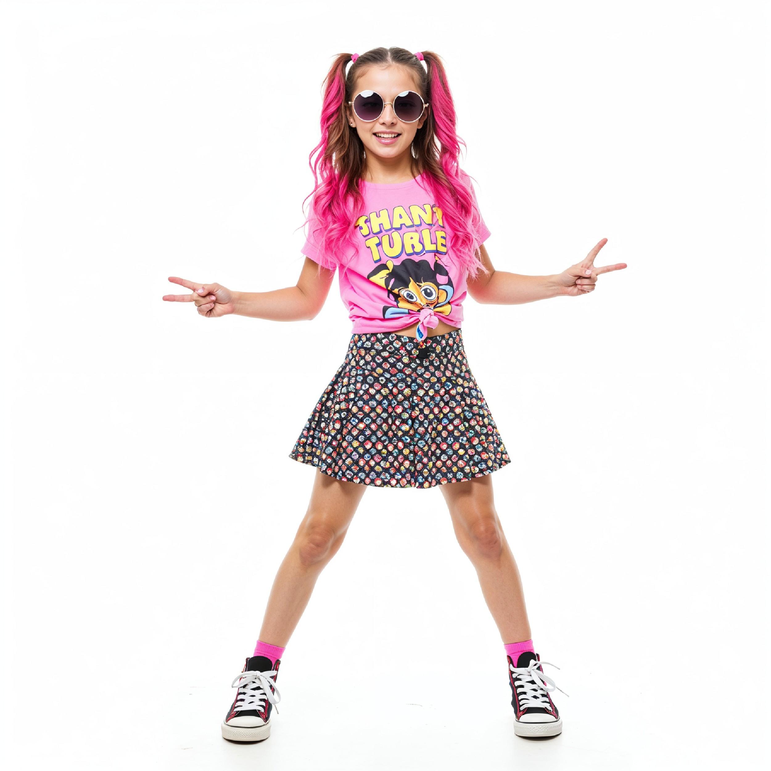 Stylish Young Girl Fashion Portrait Isolated on White Background