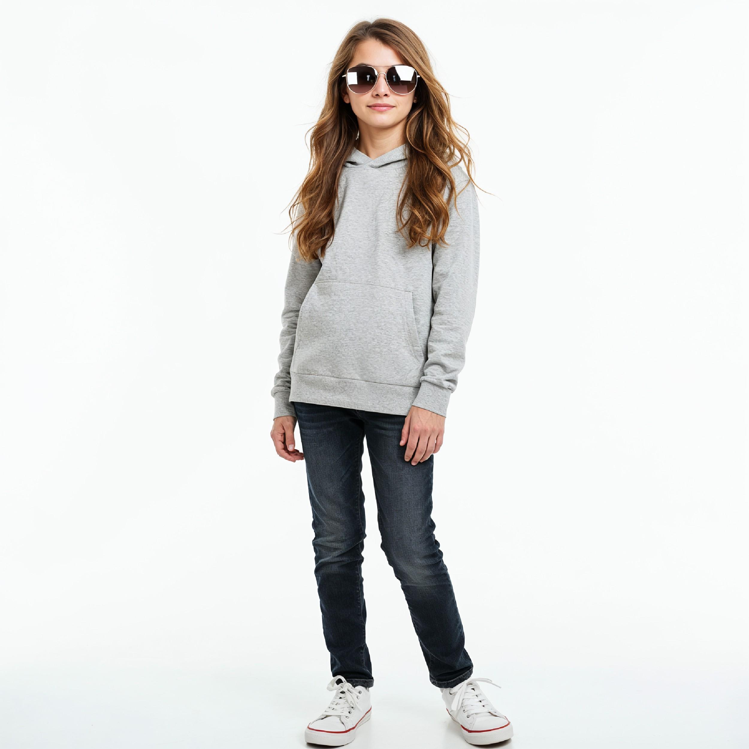 Stylish Young Girl Fashion Portrait Isolated on White Background