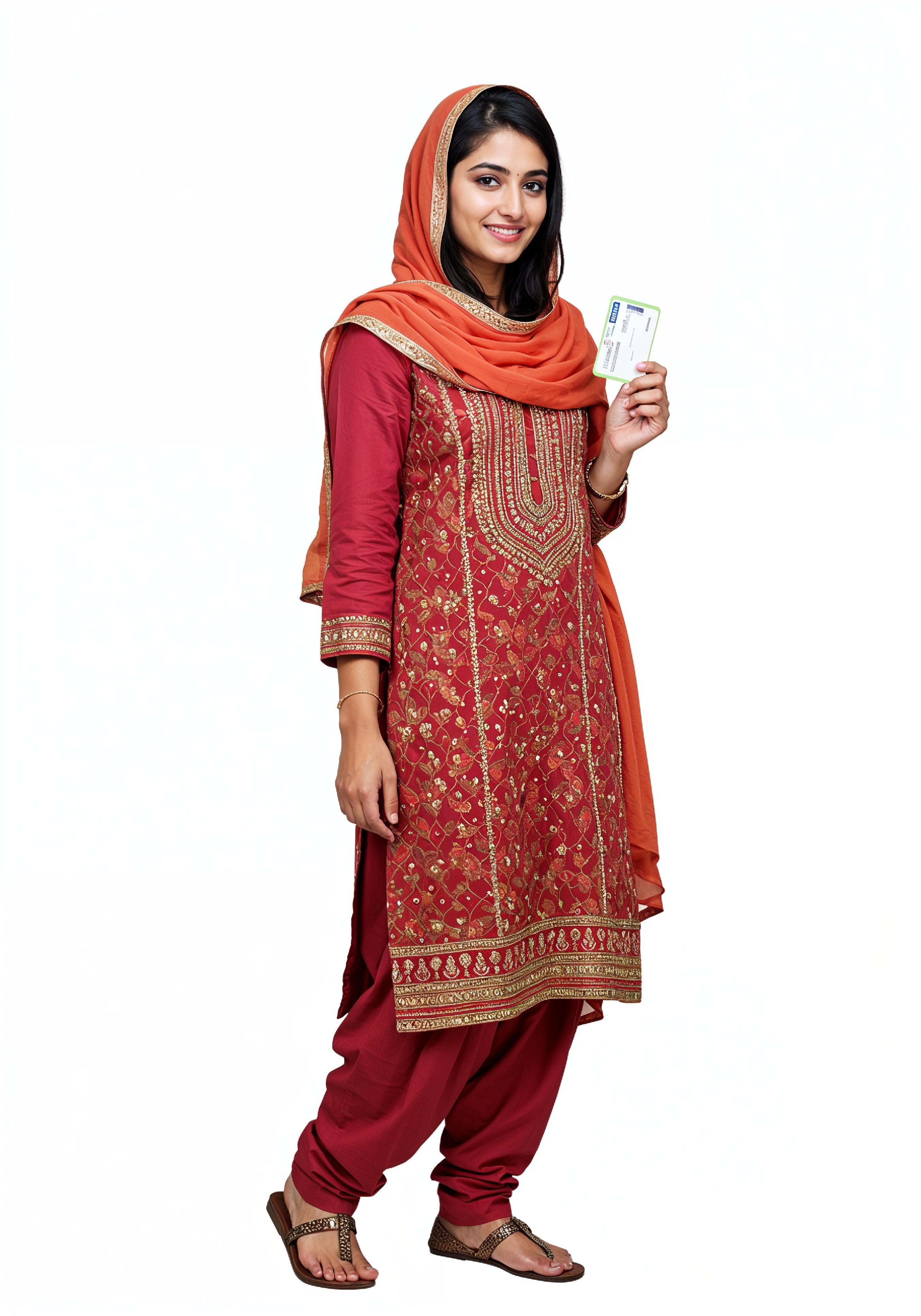Young Muslim Woman in Modest Traditional Attire Educational Portrait