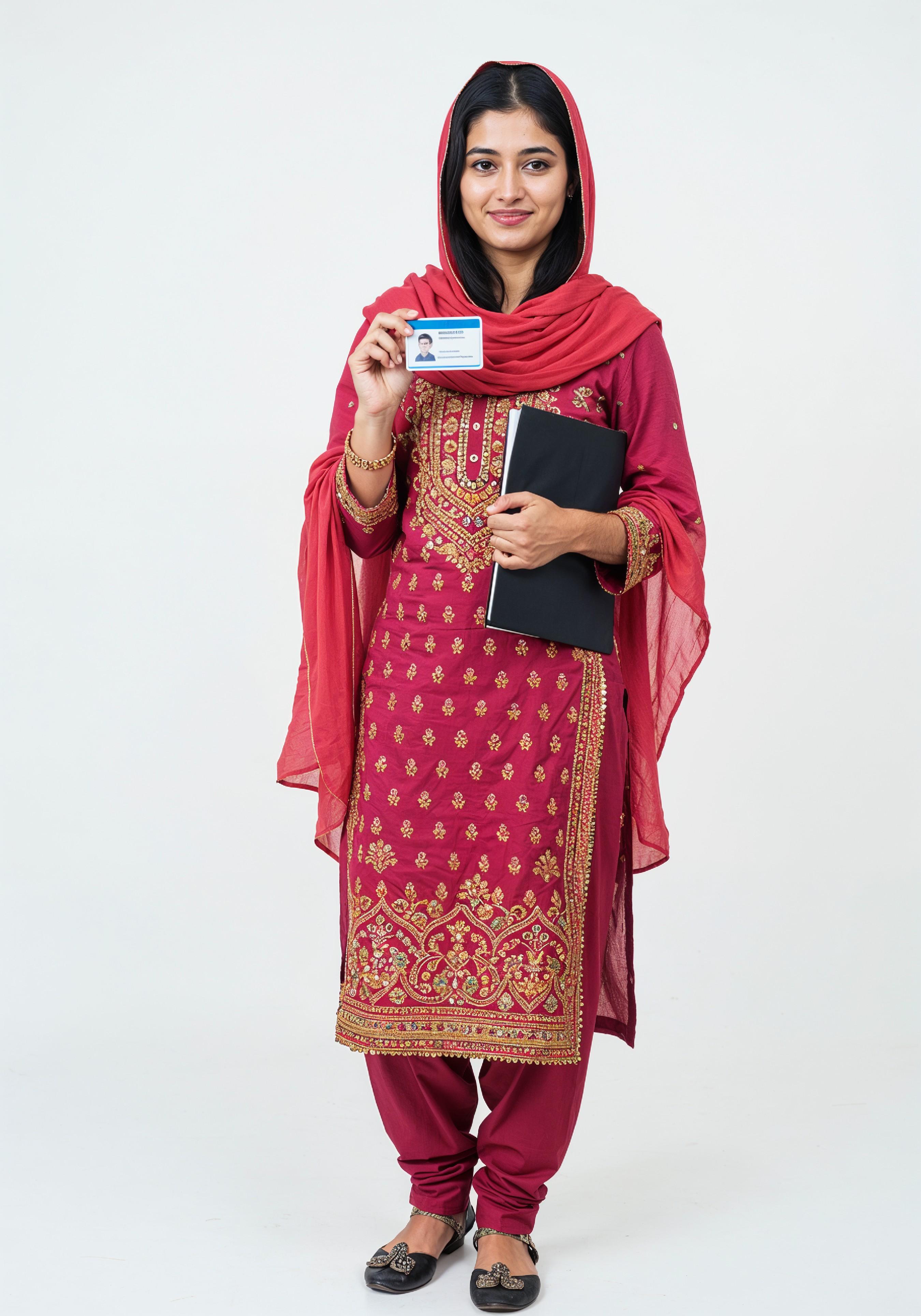 Young Muslim Woman in Modest Traditional Attire Educational Portrait