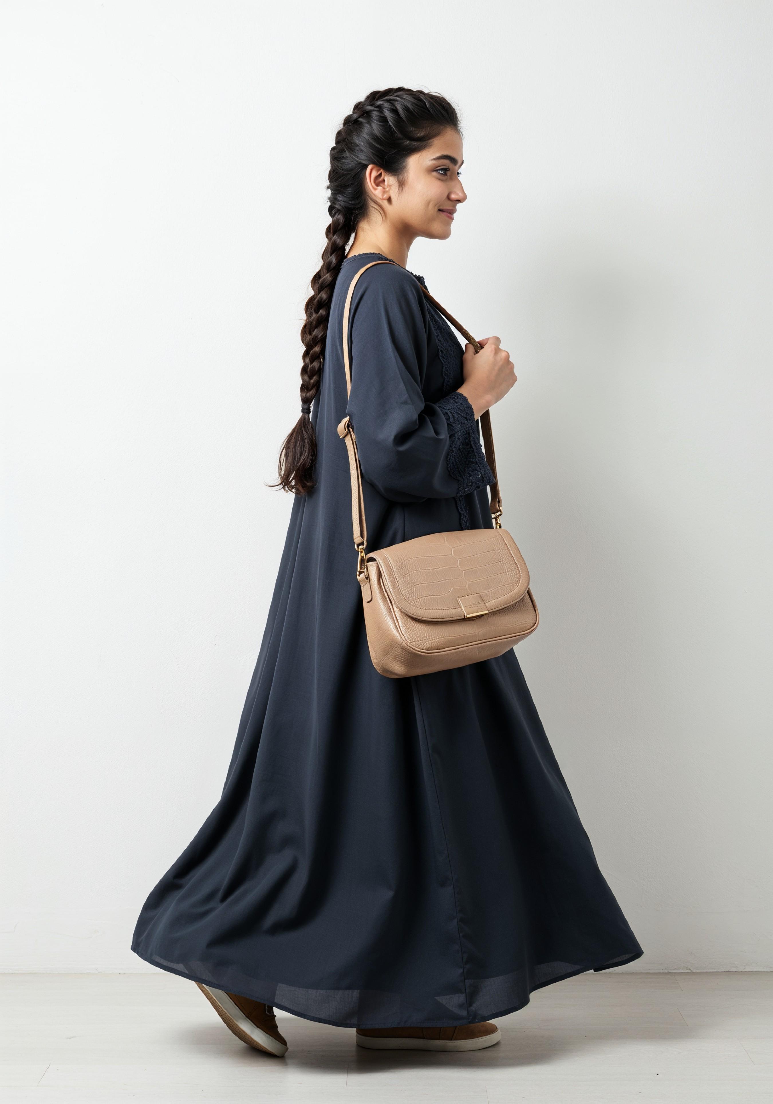 Young Muslim Woman in Modest Traditional Attire Educational Portrait