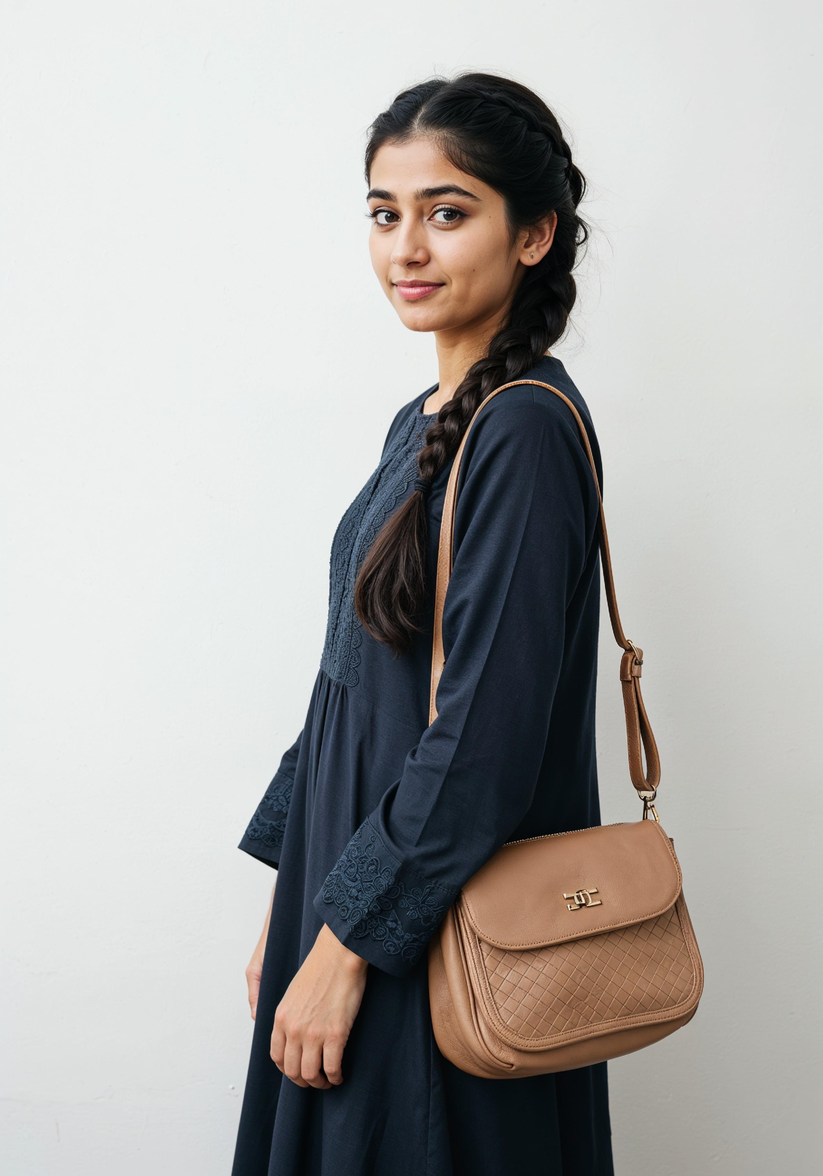 Young Muslim Woman in Modest Traditional Attire Educational Portrait