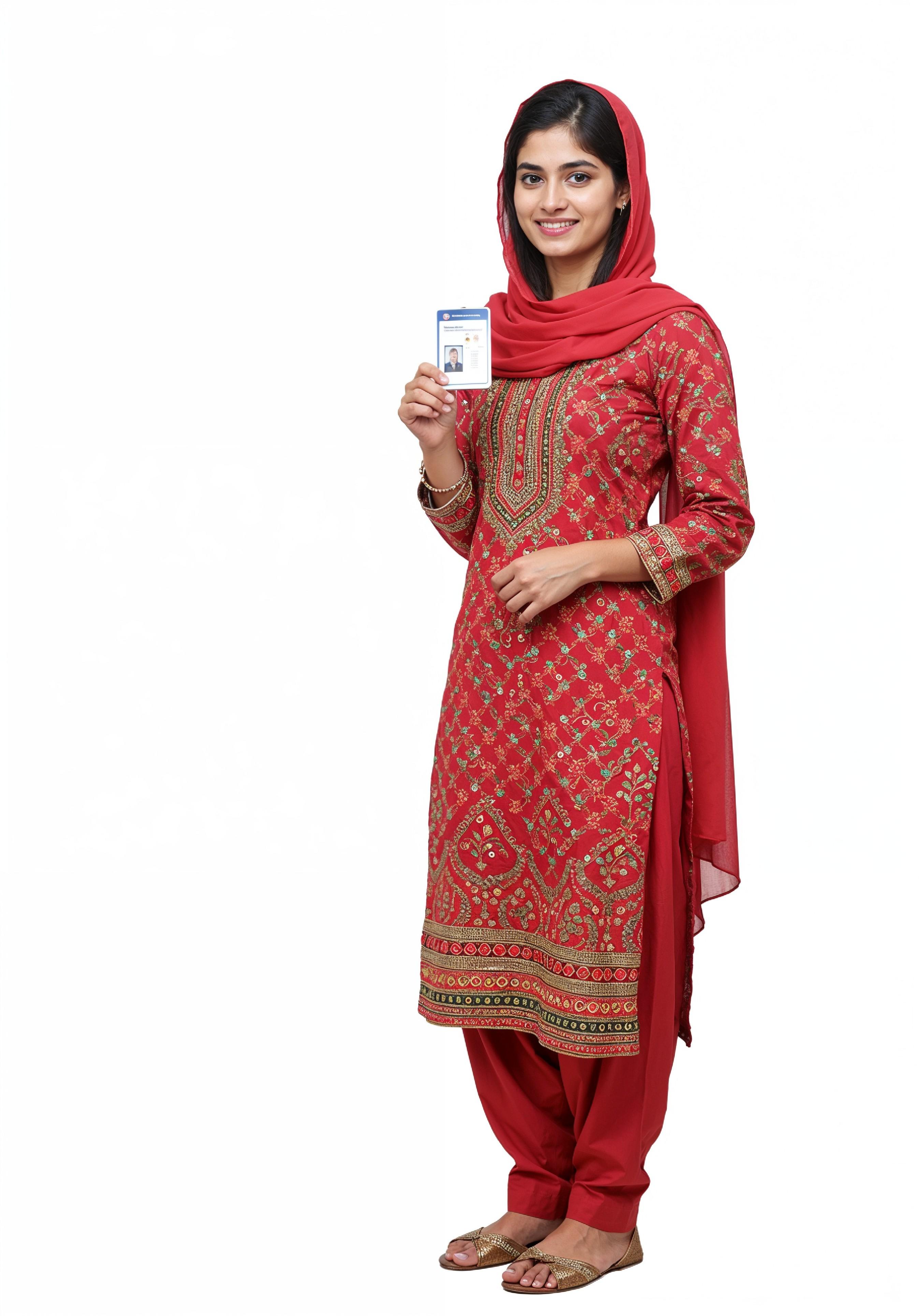 Young Muslim Woman in Modest Traditional Attire Educational Portrait