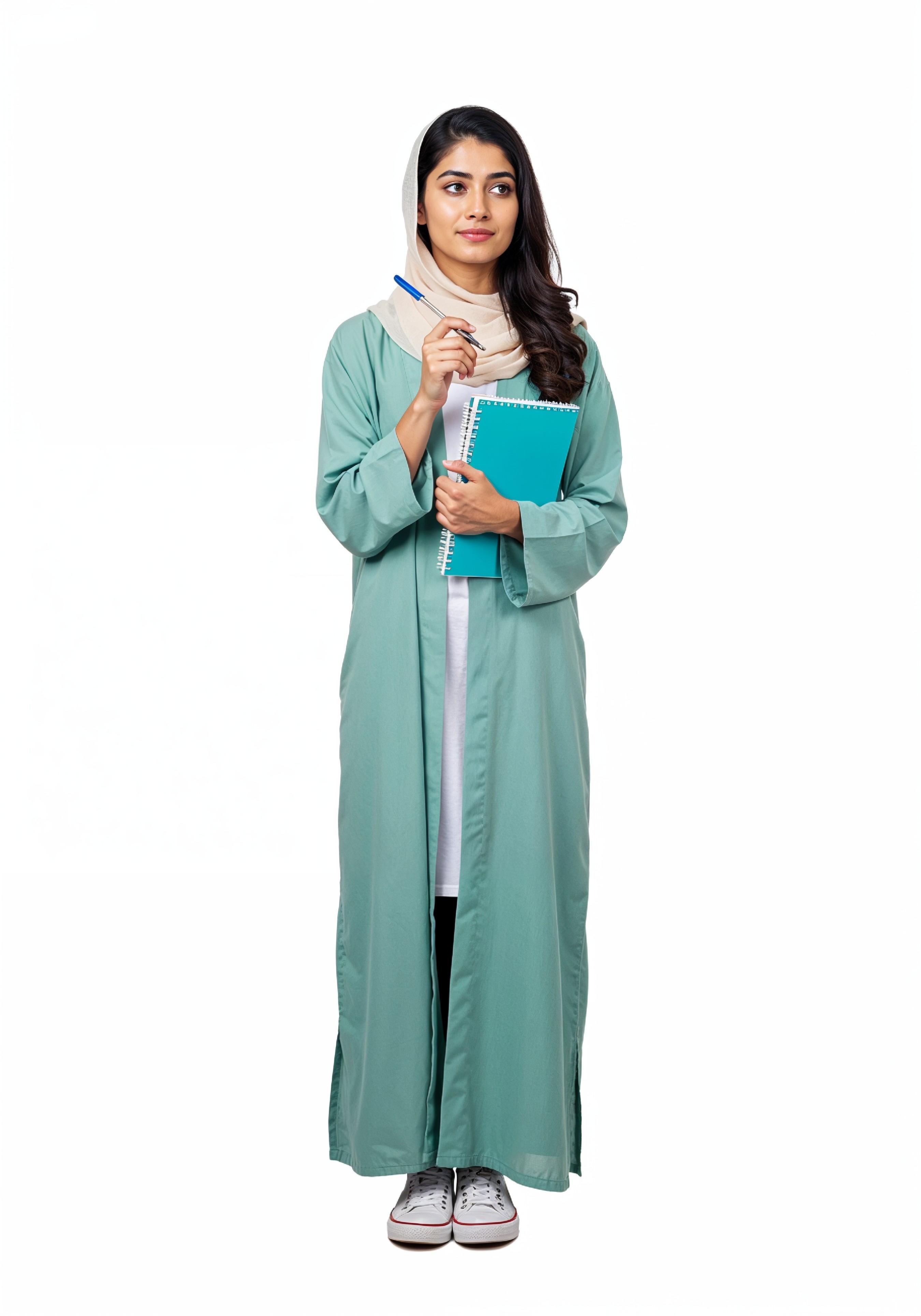 Young Muslim Woman in Modest Traditional Attire Educational Portrait