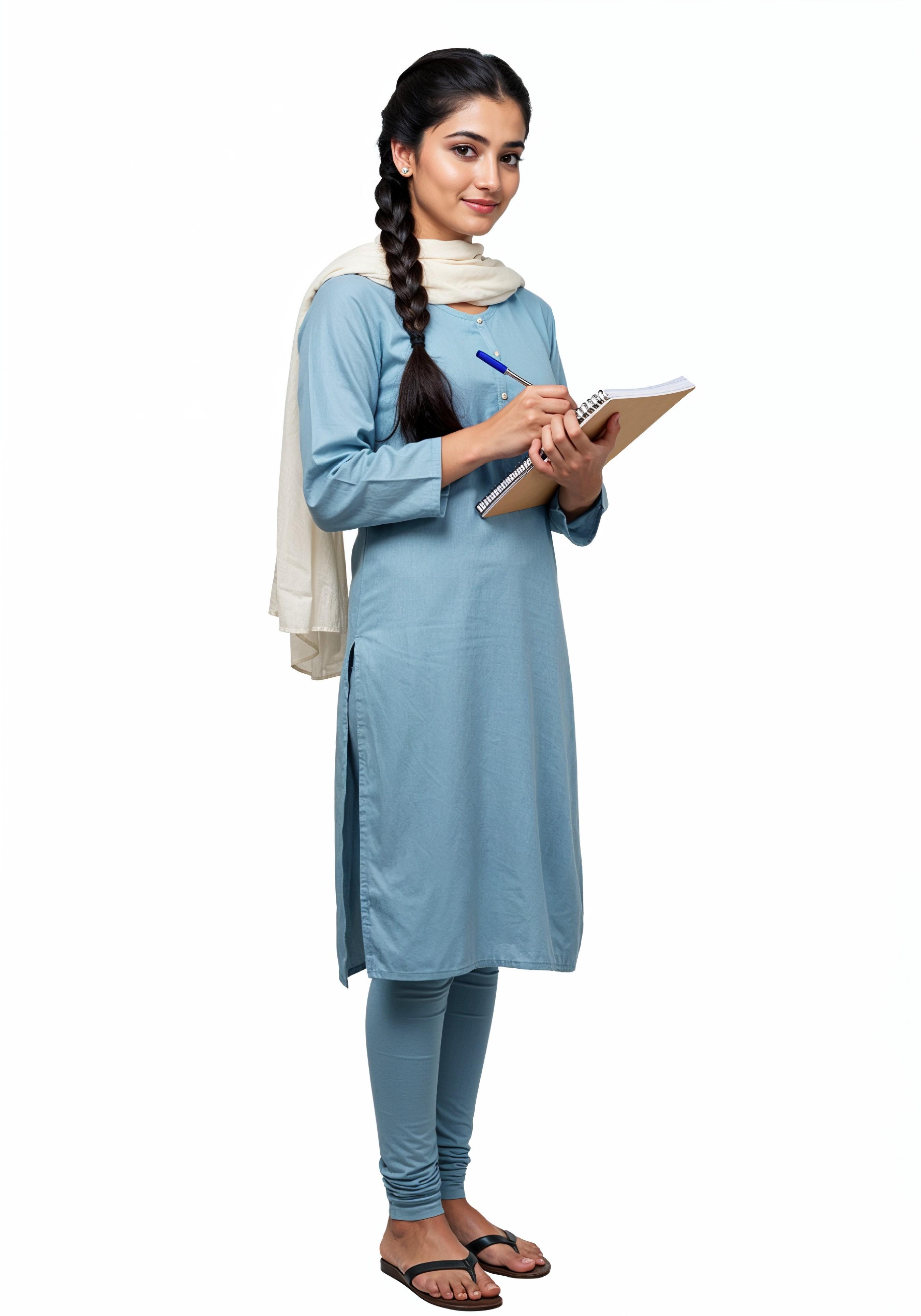 Young Muslim Woman in Modest Traditional Attire Educational Portrait