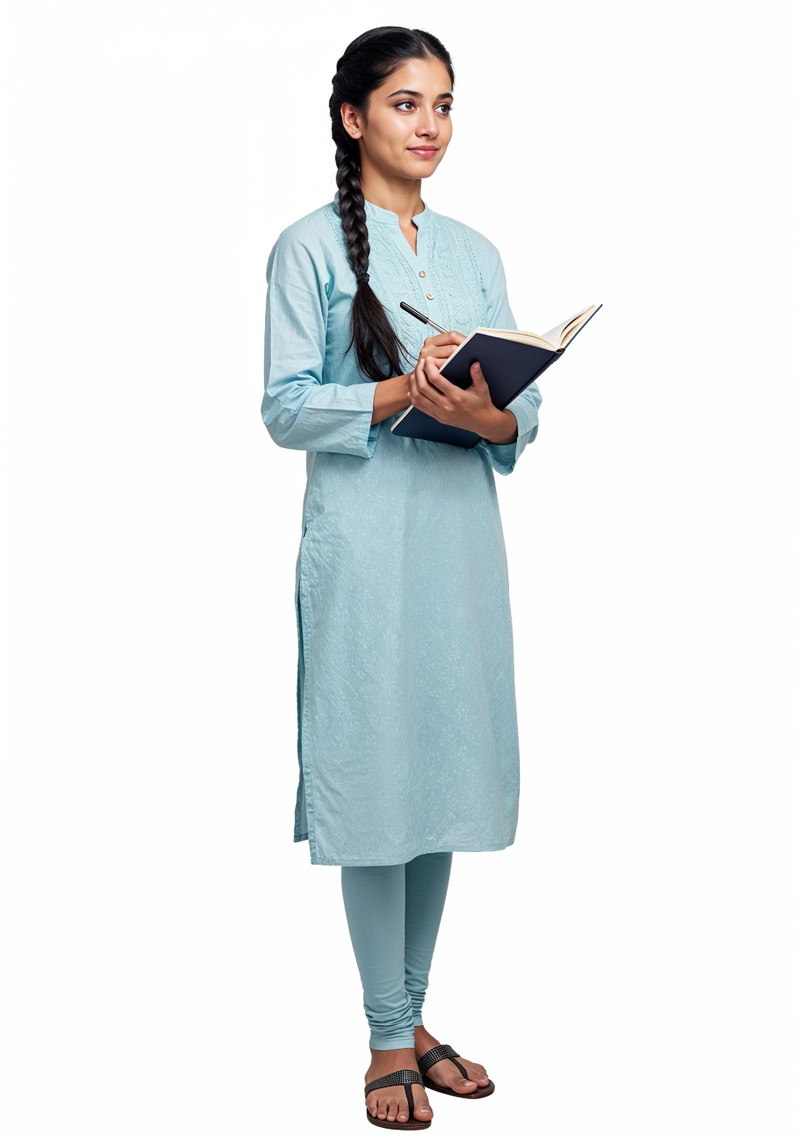 Young Muslim Woman in Modest Traditional Attire Educational Portrait