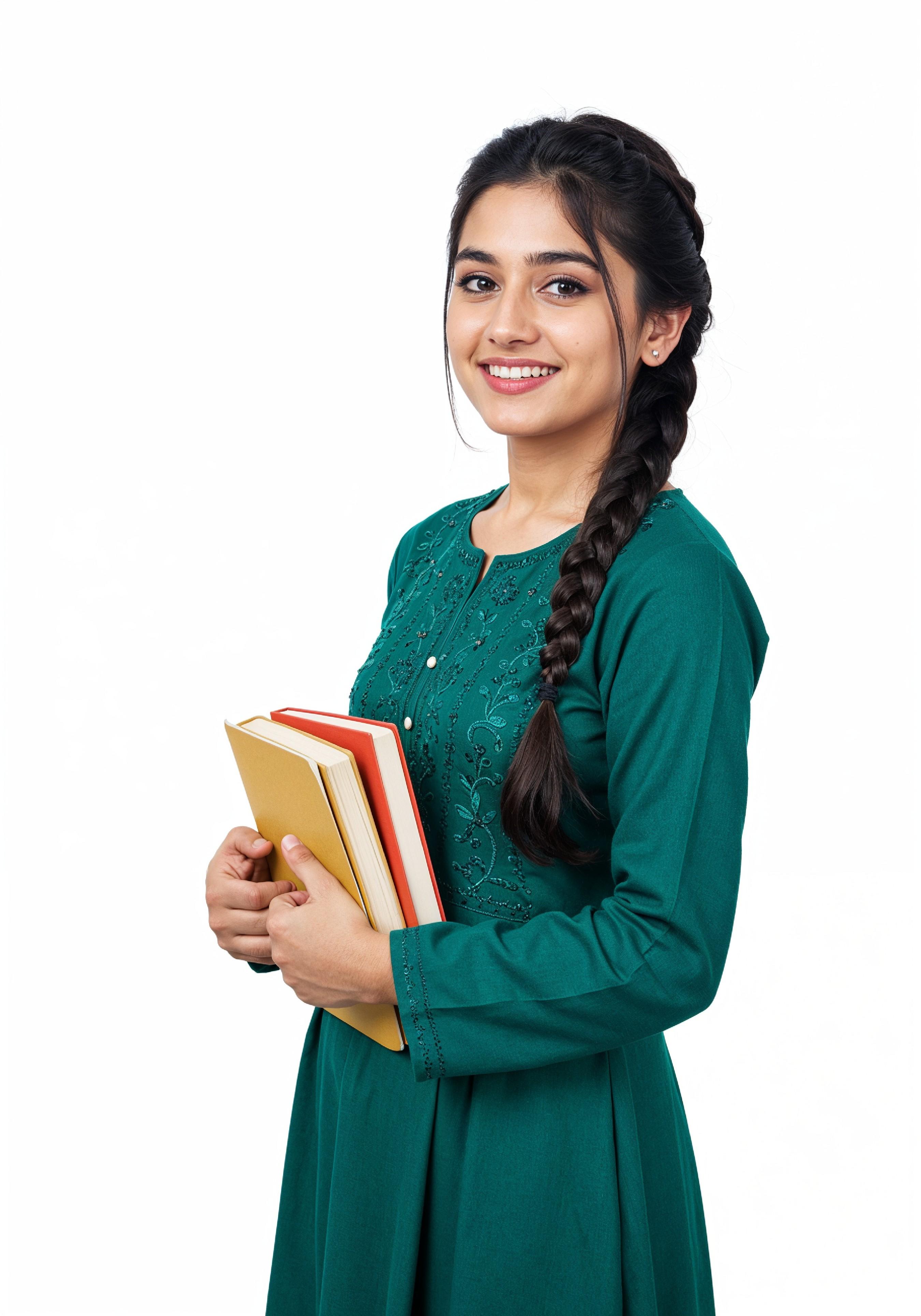 Young Muslim Woman in Modest Traditional Attire Educational Portrait
