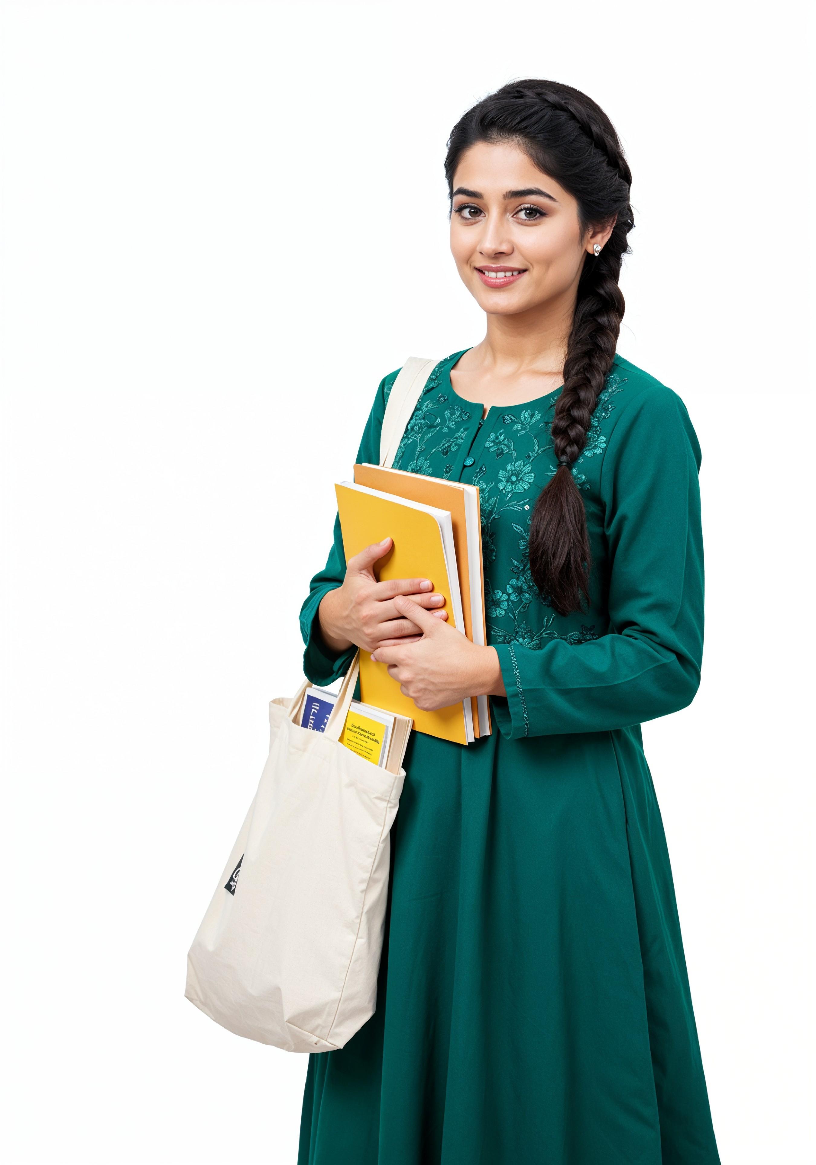 Young Muslim Woman in Modest Traditional Attire Educational Portrait