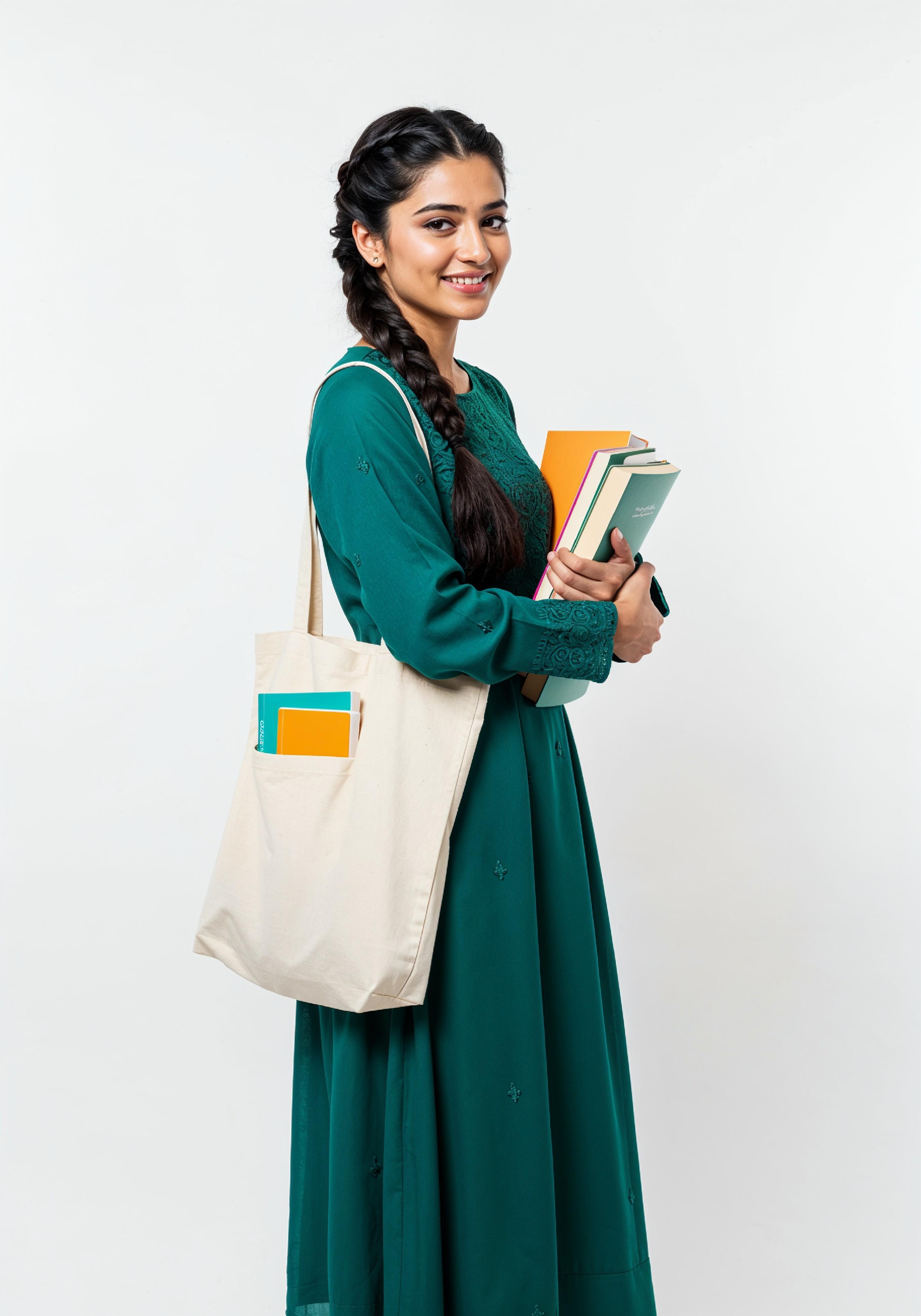 Young Muslim Woman in Modest Traditional Attire Educational Portrait