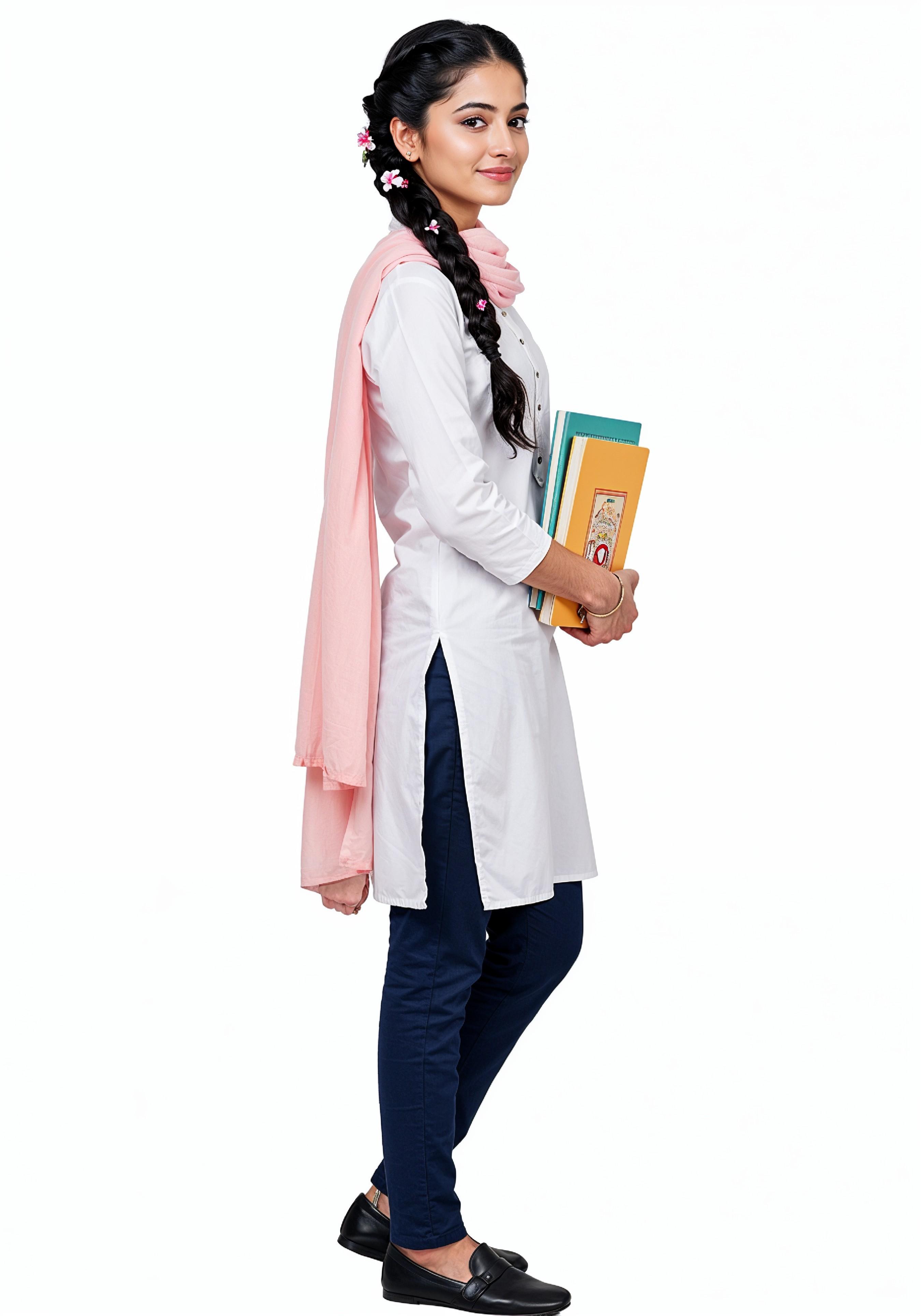 Young Muslim Woman in Modest Traditional Attire Educational Portrait