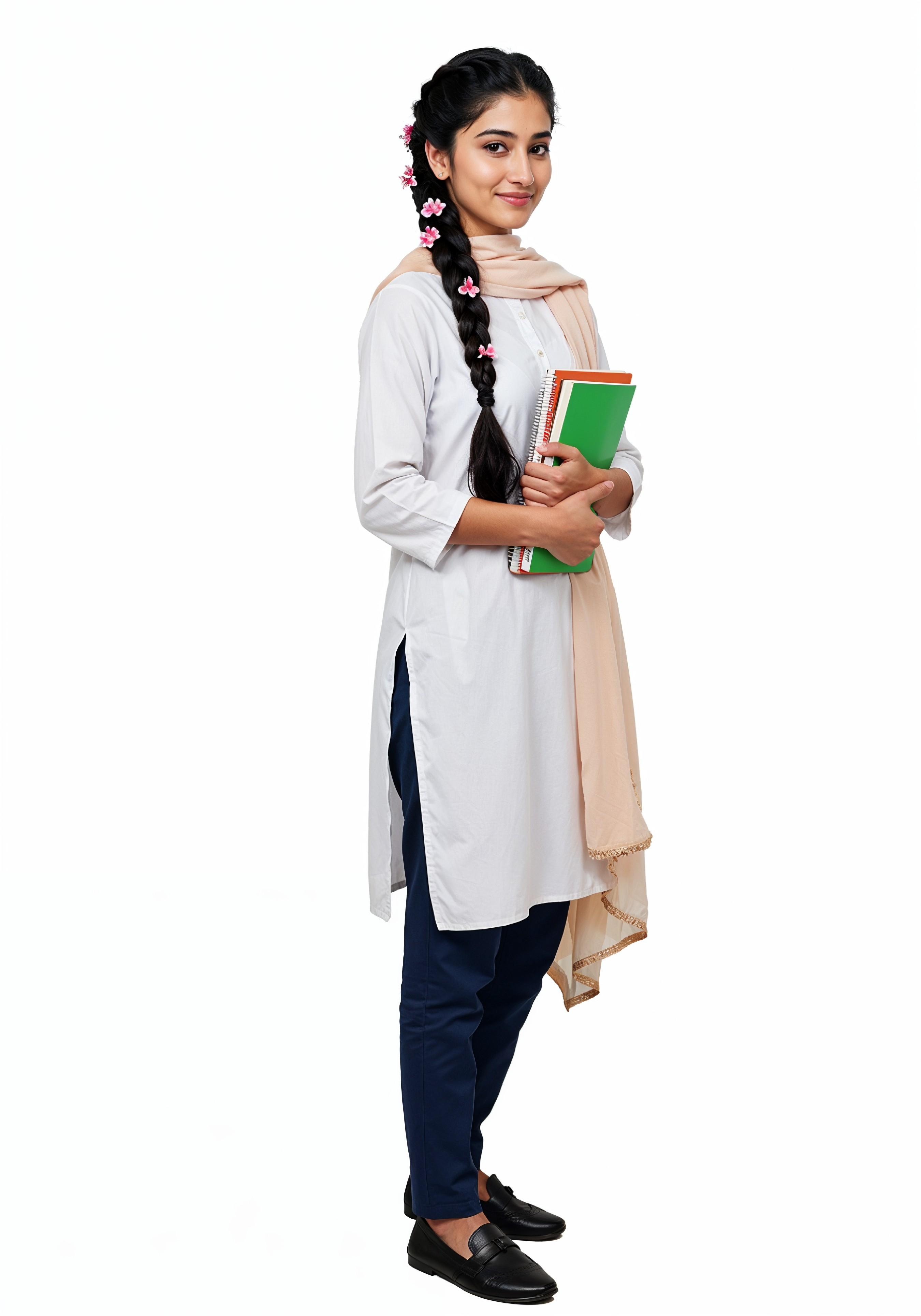 Young Muslim Woman in Modest Traditional Attire Educational Portrait