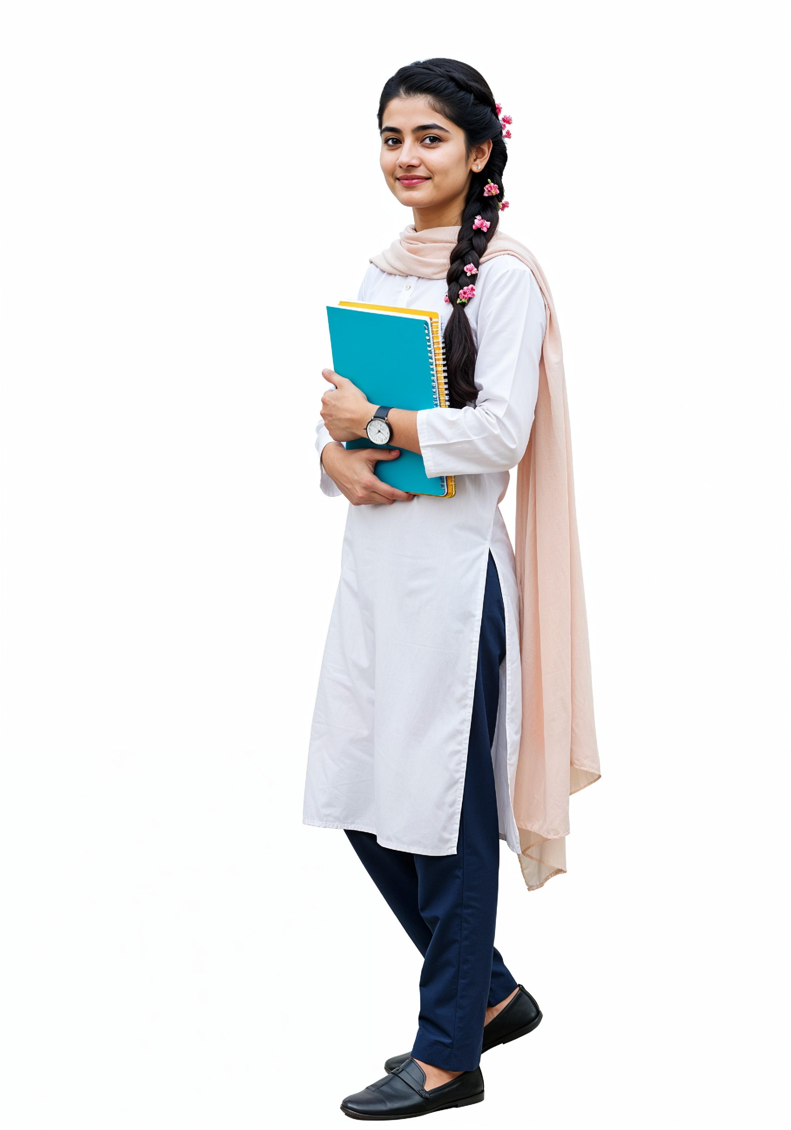 Young Muslim Woman in Modest Traditional Attire Educational Portrait