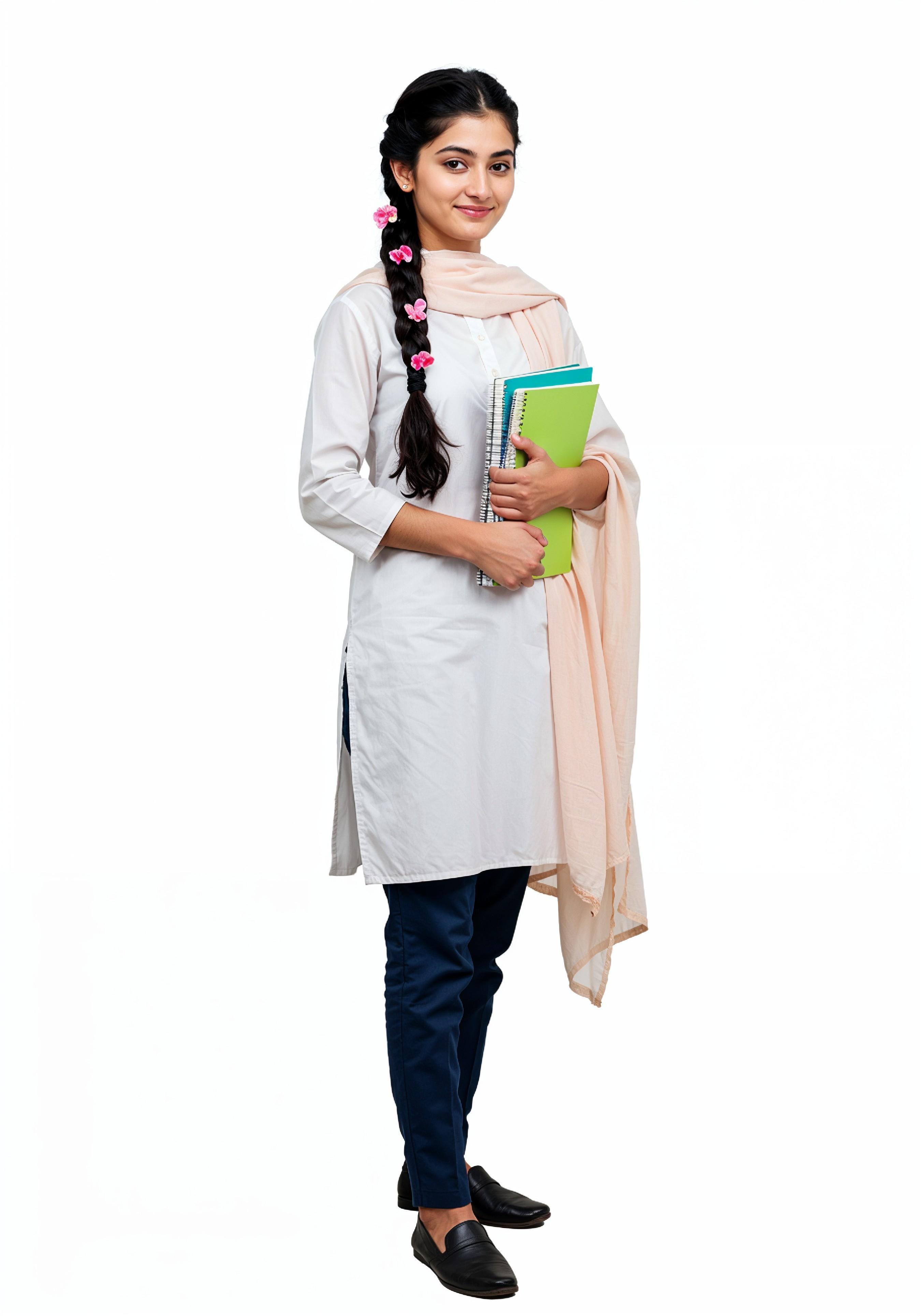 Young Muslim Woman in Modest Traditional Attire Educational Portrait