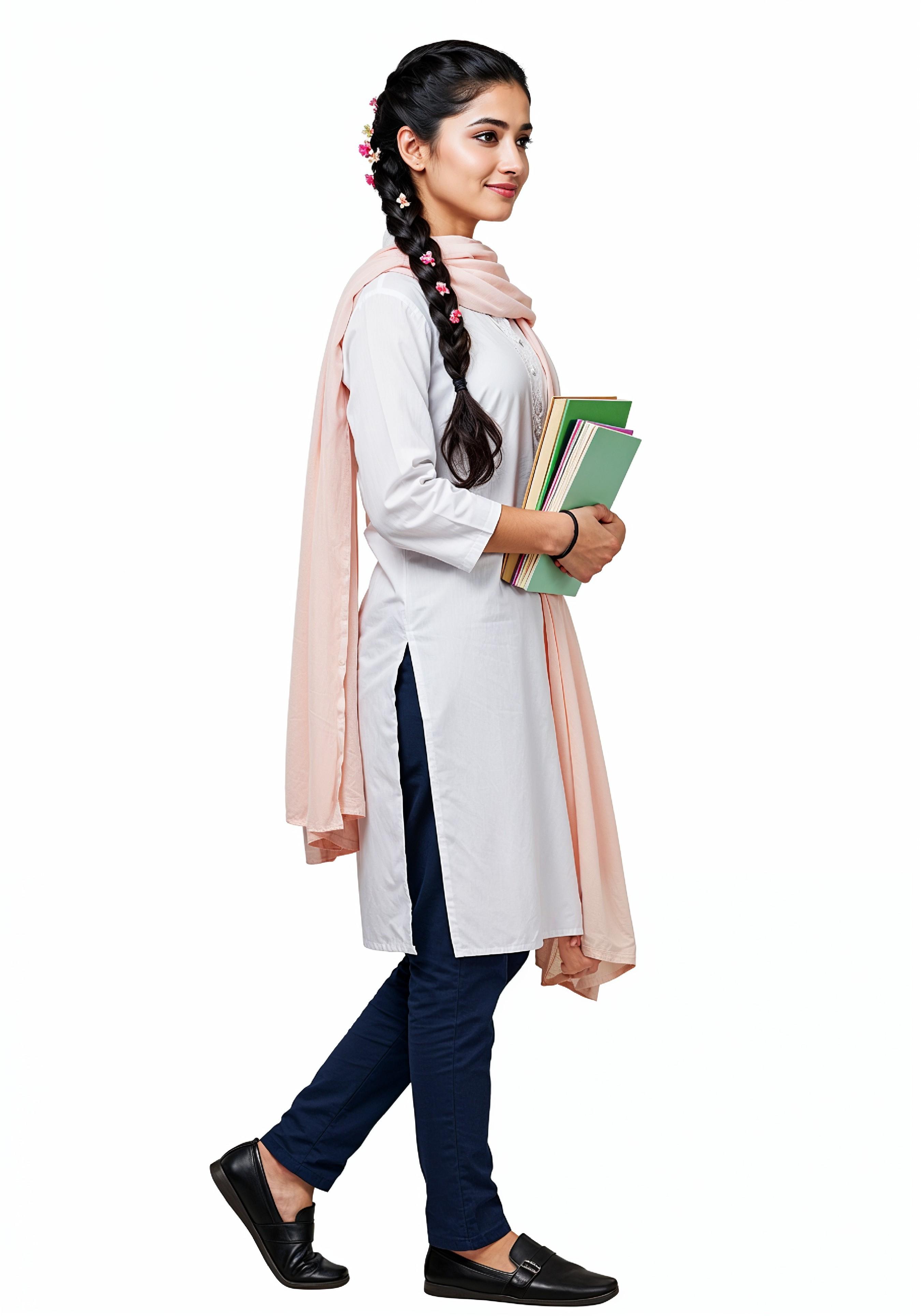 Young Muslim Woman in Modest Traditional Attire Educational Portrait