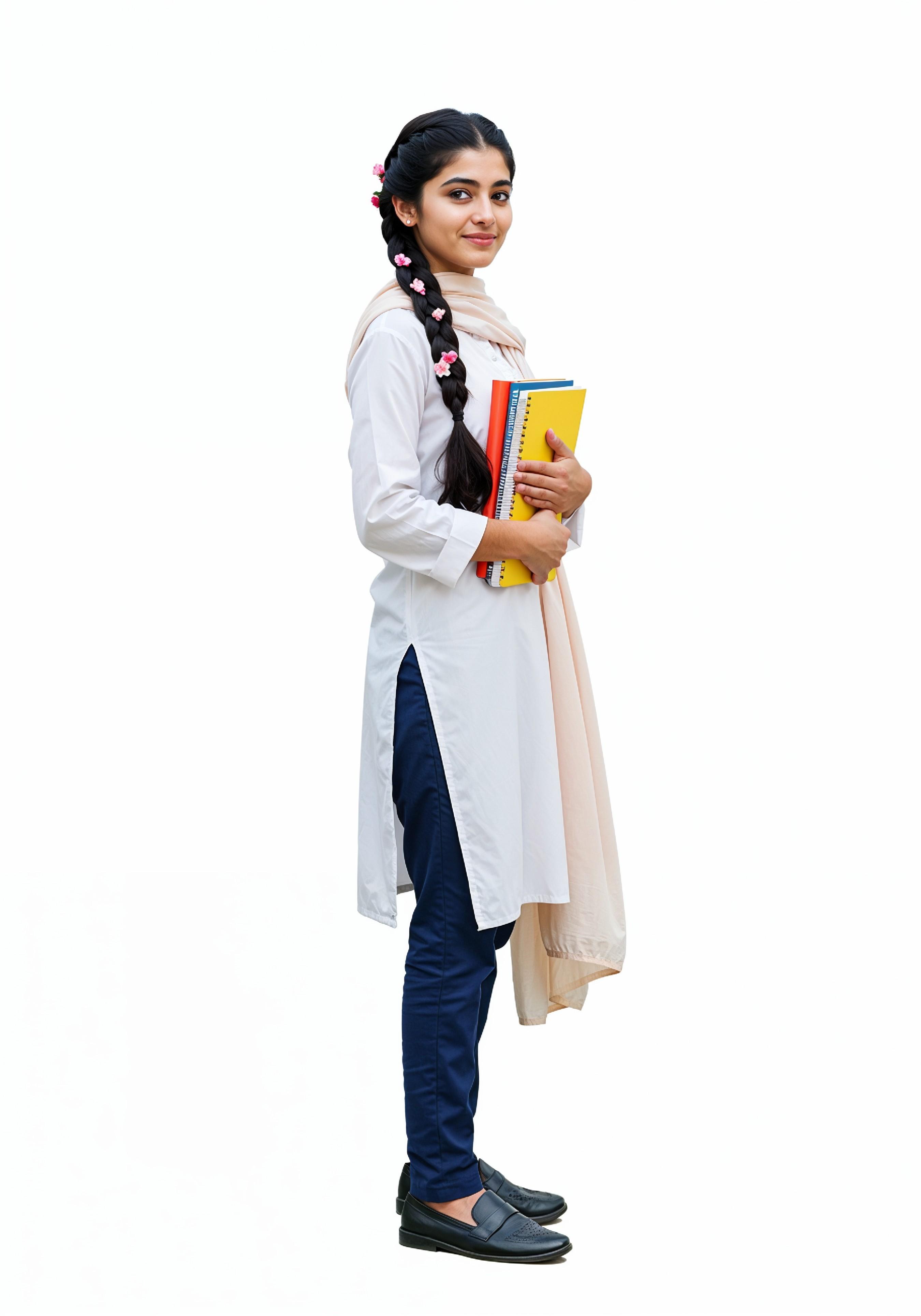 Young Muslim Woman in Modest Traditional Attire Educational Portrait