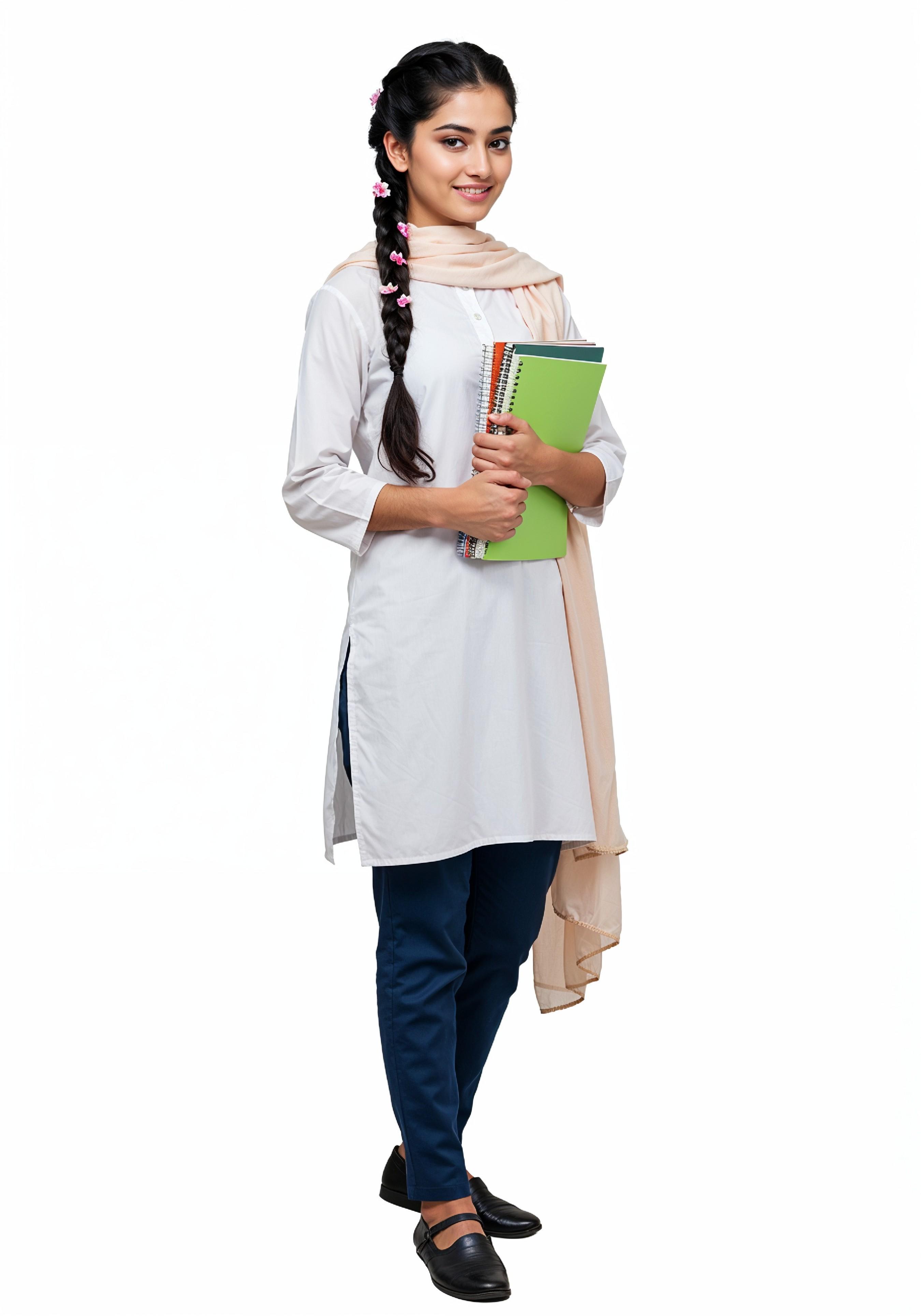 Young Muslim Woman in Modest Traditional Attire Educational Portrait