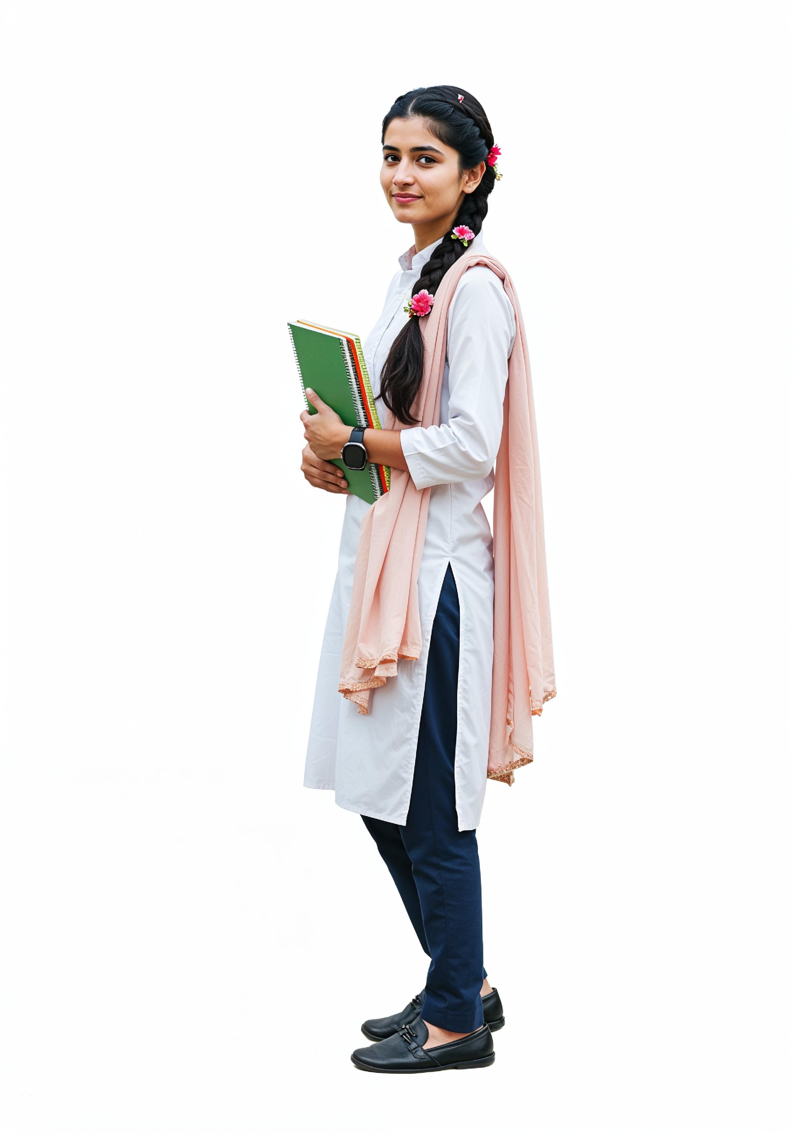 Young Muslim Woman in Modest Traditional Attire Educational Portrait