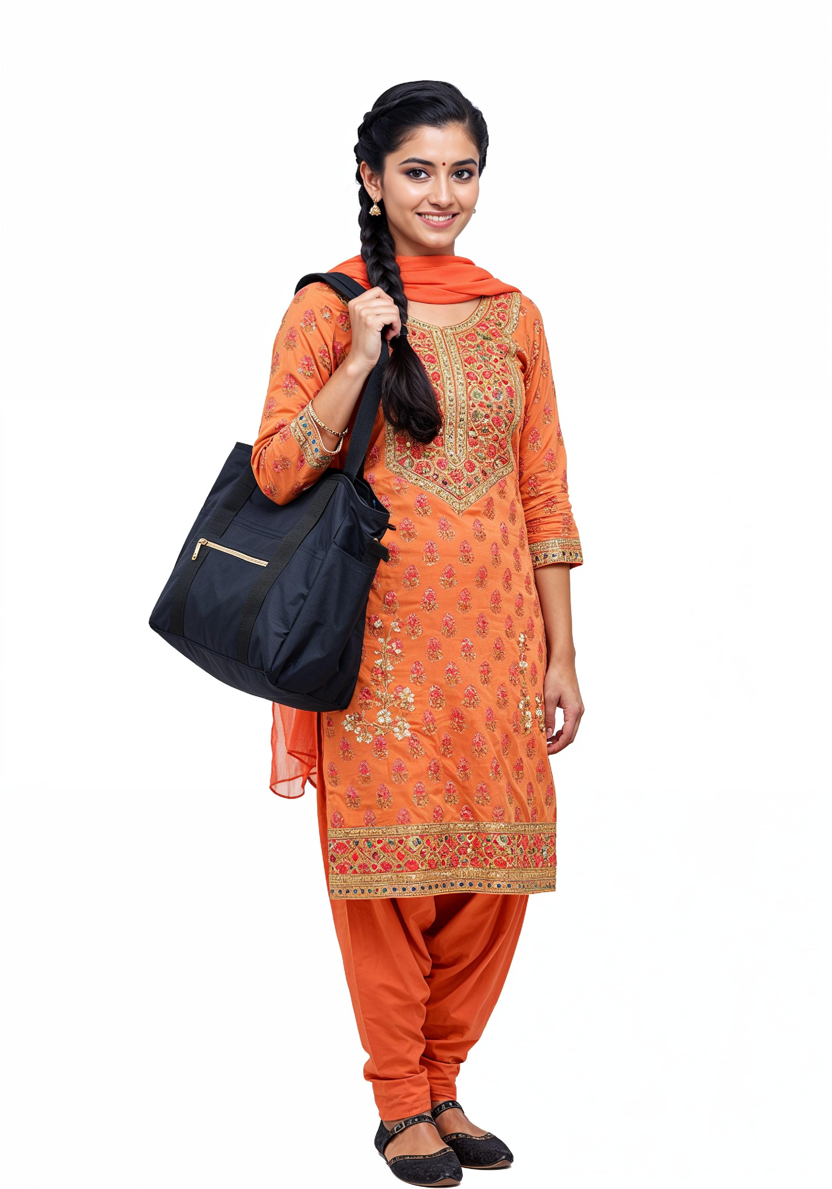 Young Muslim Woman in Modest Traditional Attire Educational Portrait
