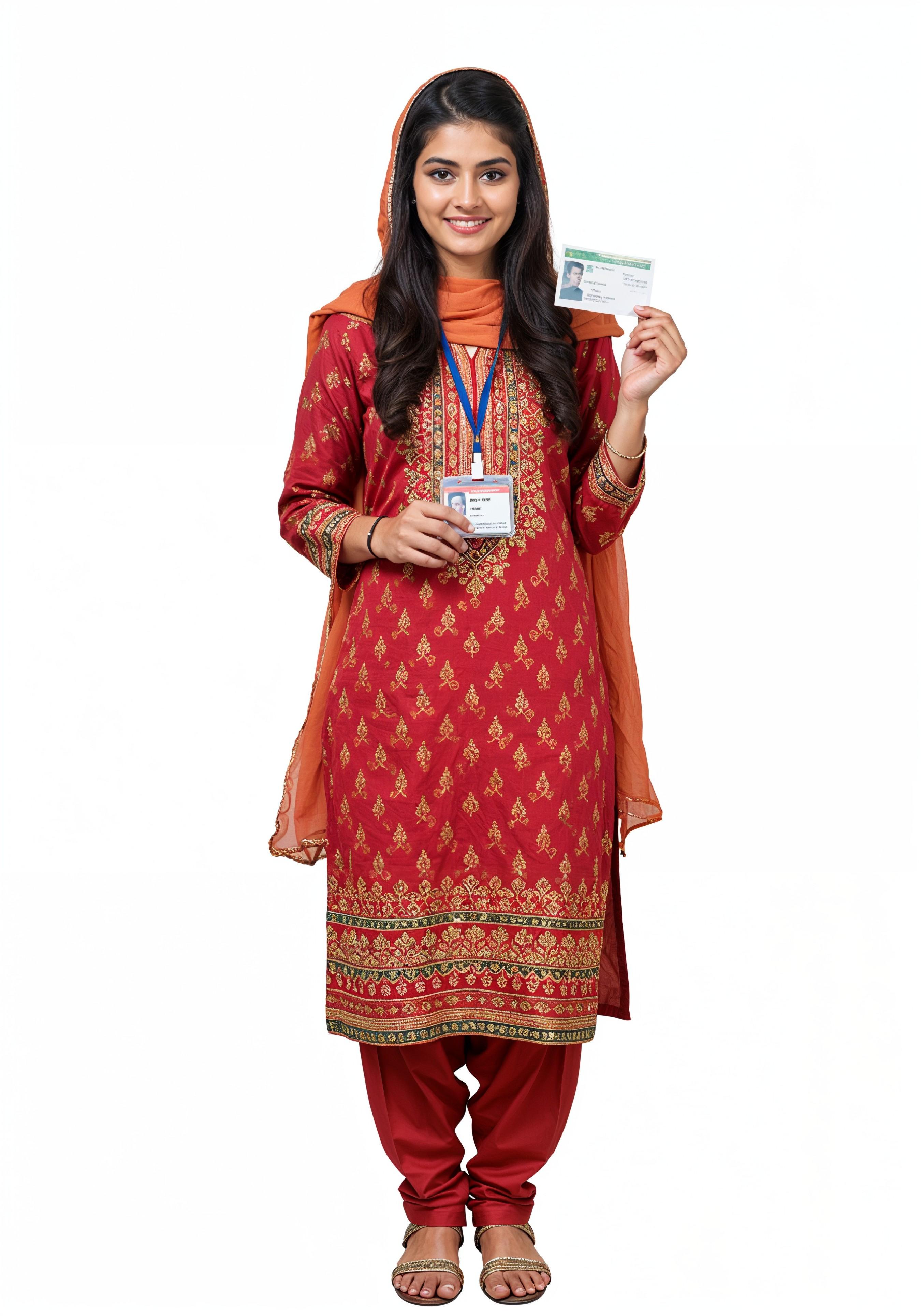 Young Muslim Woman in Modest Traditional Attire Educational Portrait