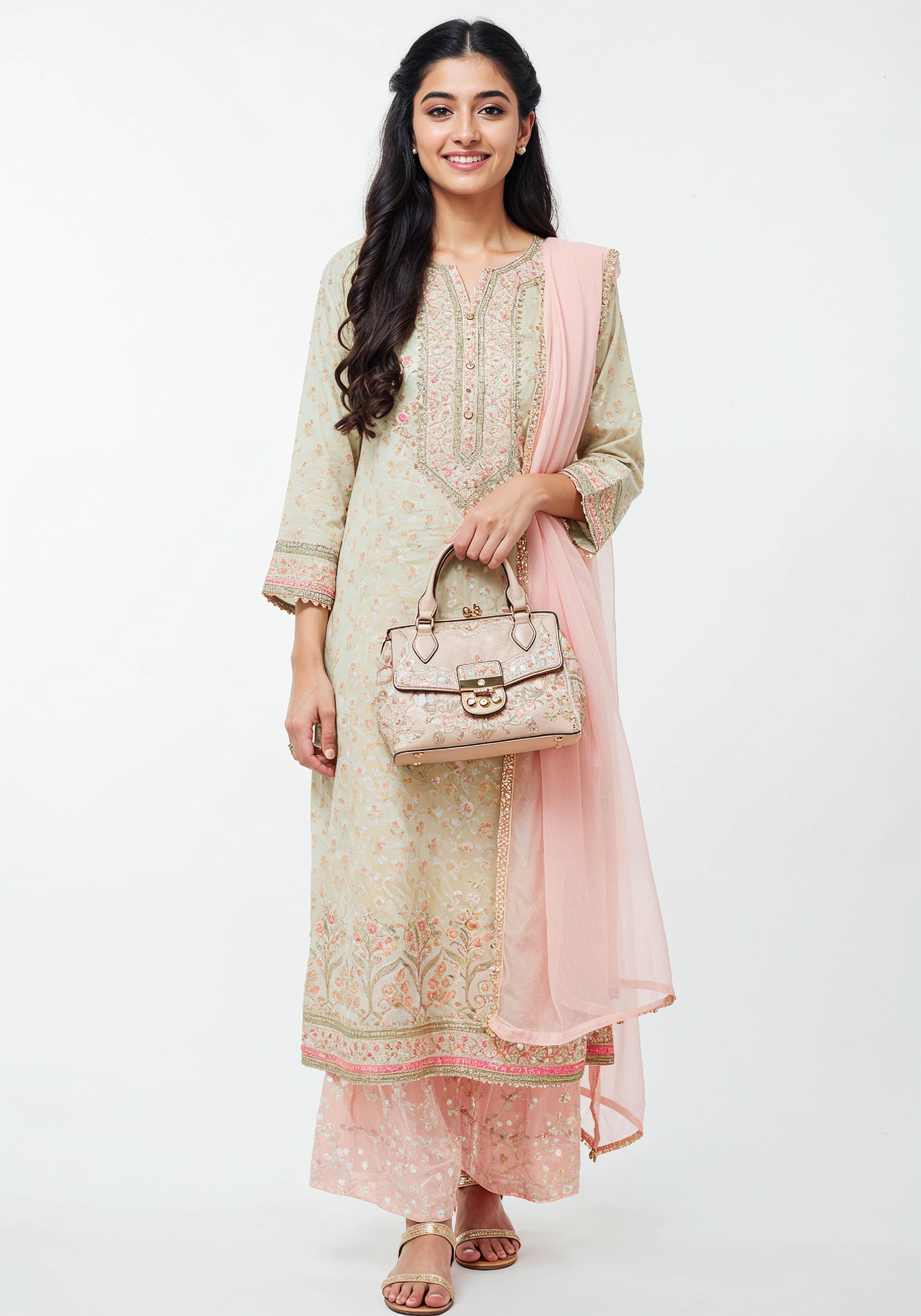 Young Muslim Woman in Modest Traditional Attire Educational Portrait