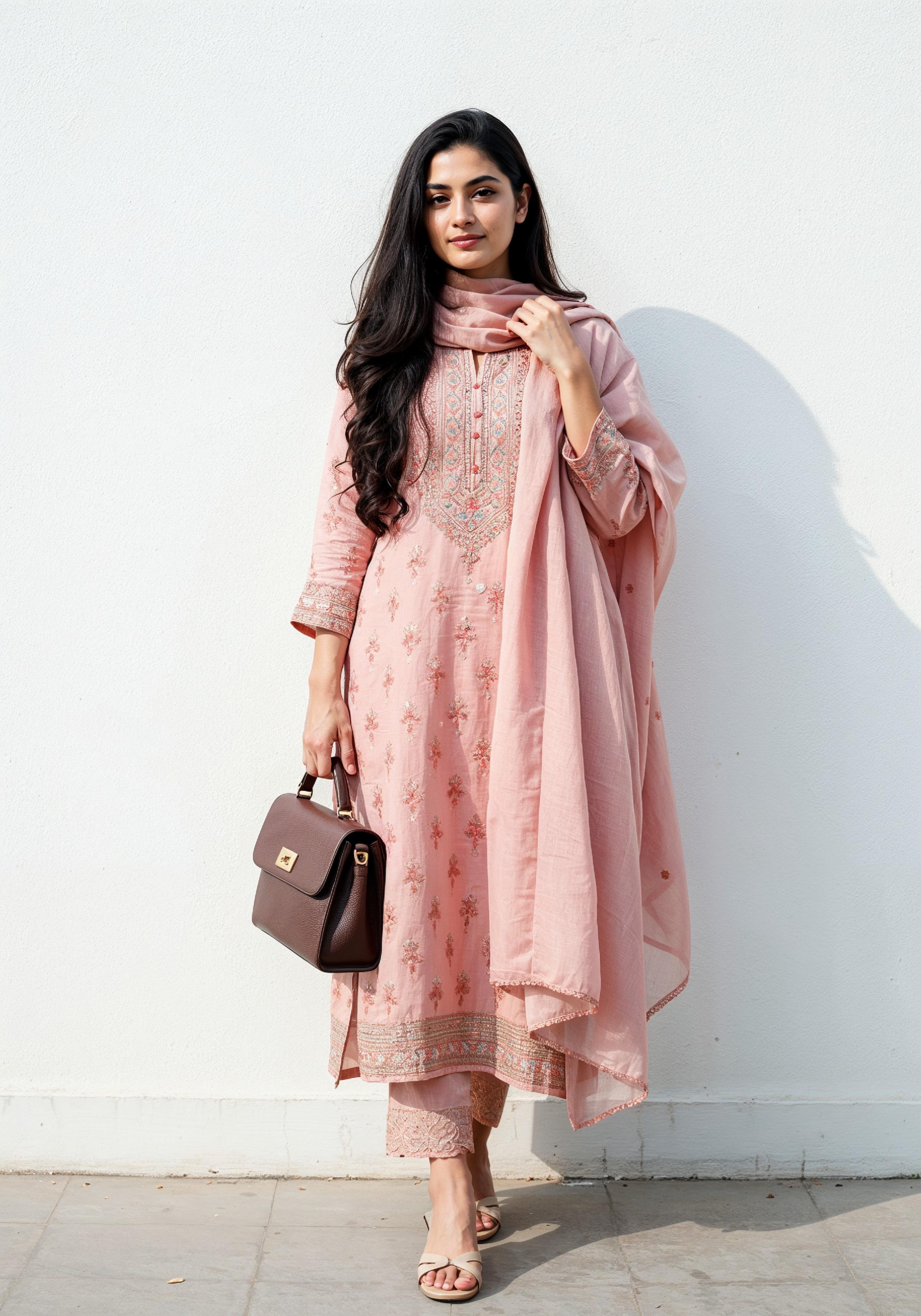 Young Muslim Woman in Modest Traditional Attire Educational Portrait