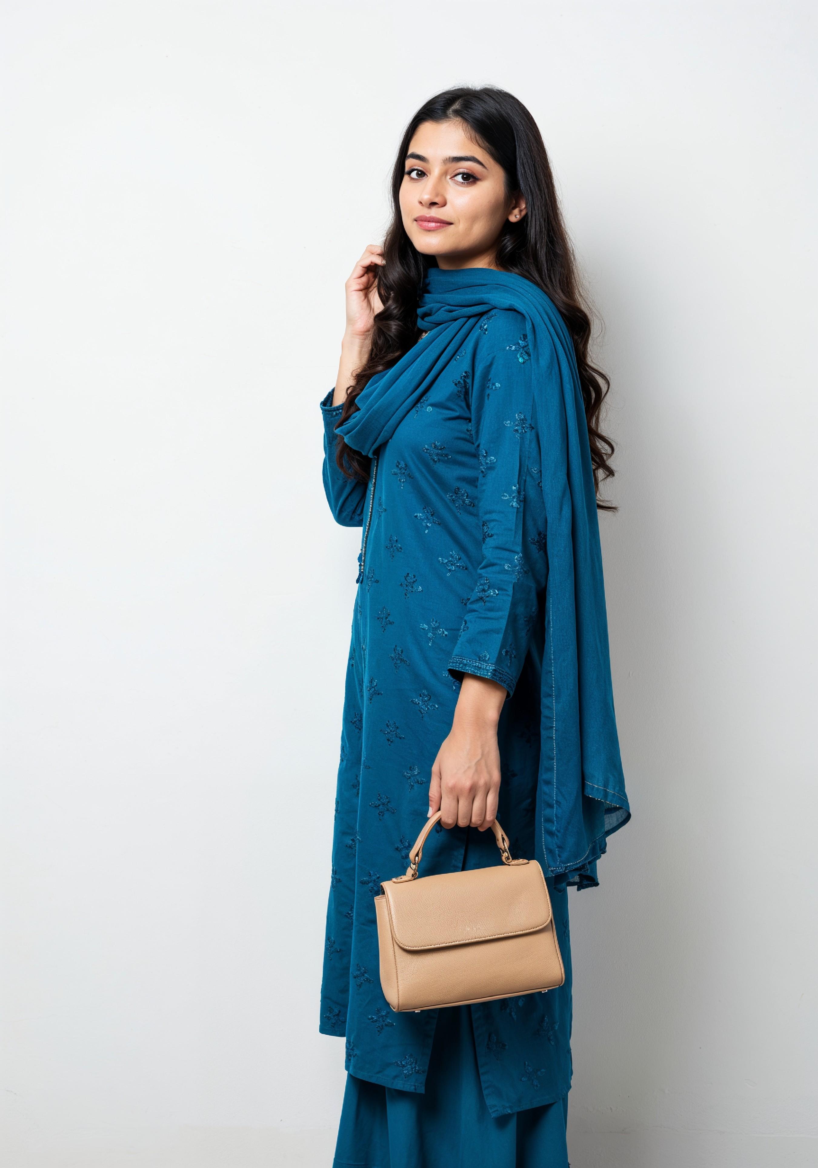 Young Muslim Woman in Modest Traditional Attire Educational Portrait