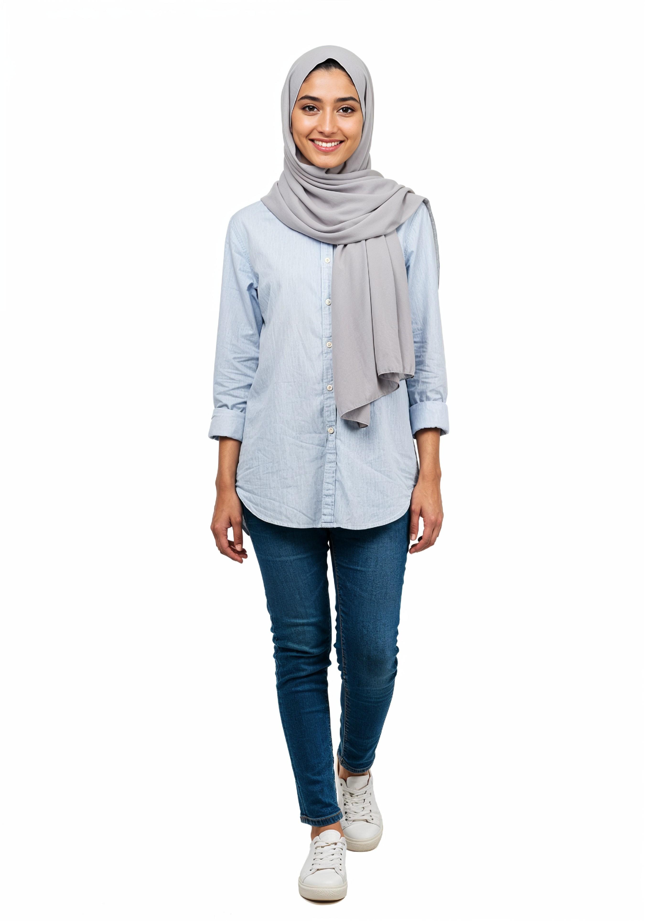 Young Muslim Woman in Modest Traditional Attire Educational Portrait