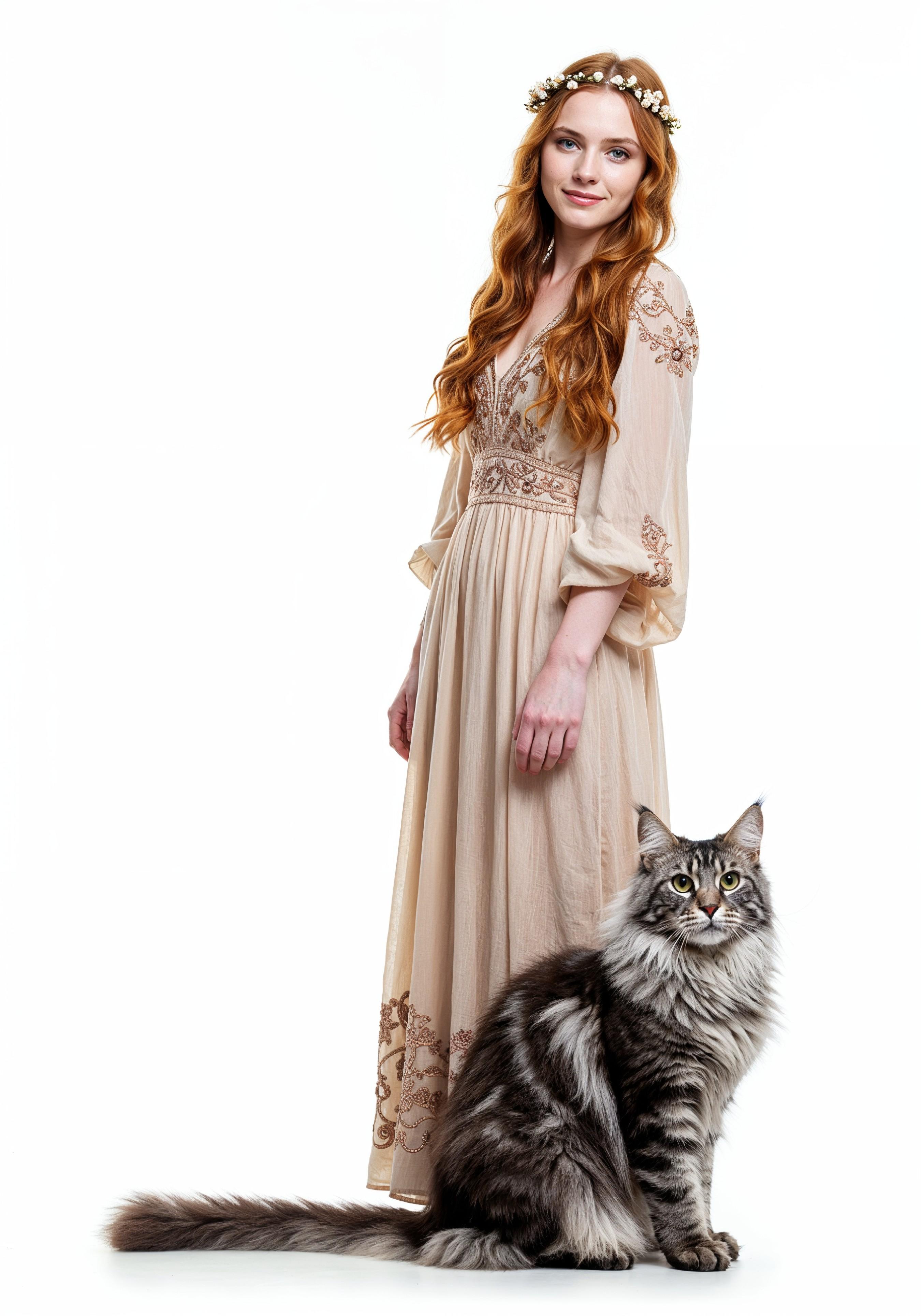 Young Woman Holding Pet Cat Lifestyle Portrait with Casual Fashion and Animal Companion