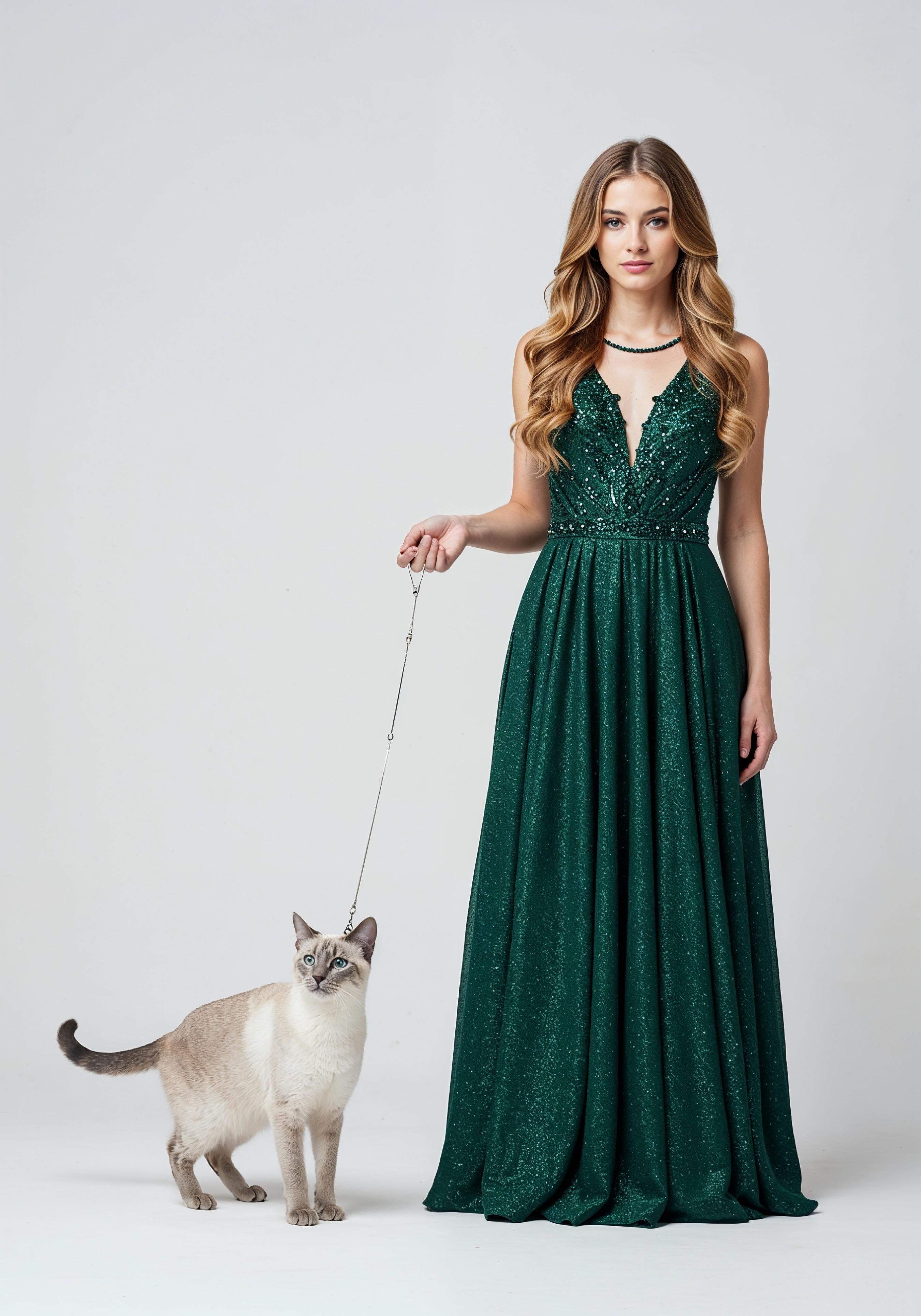 Young Woman Holding Pet Cat Lifestyle Portrait with Casual Fashion and Animal Companion
