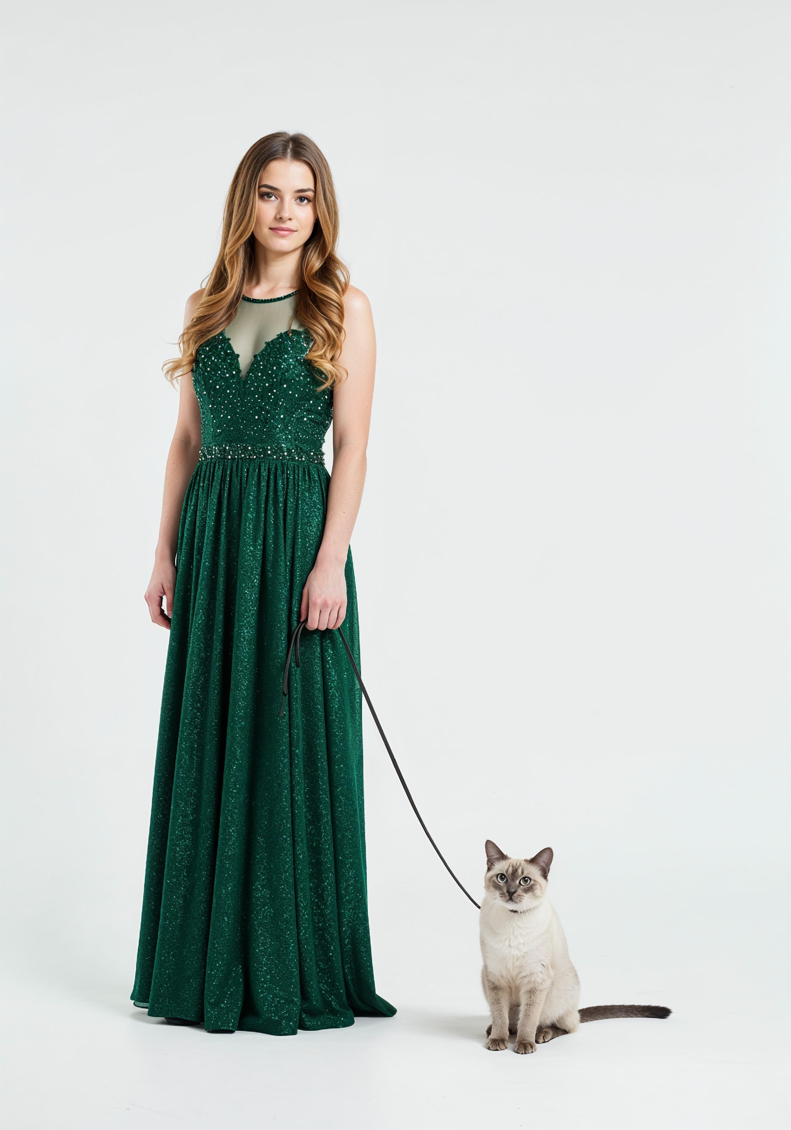 Young Woman Holding Pet Cat Lifestyle Portrait with Casual Fashion and Animal Companion