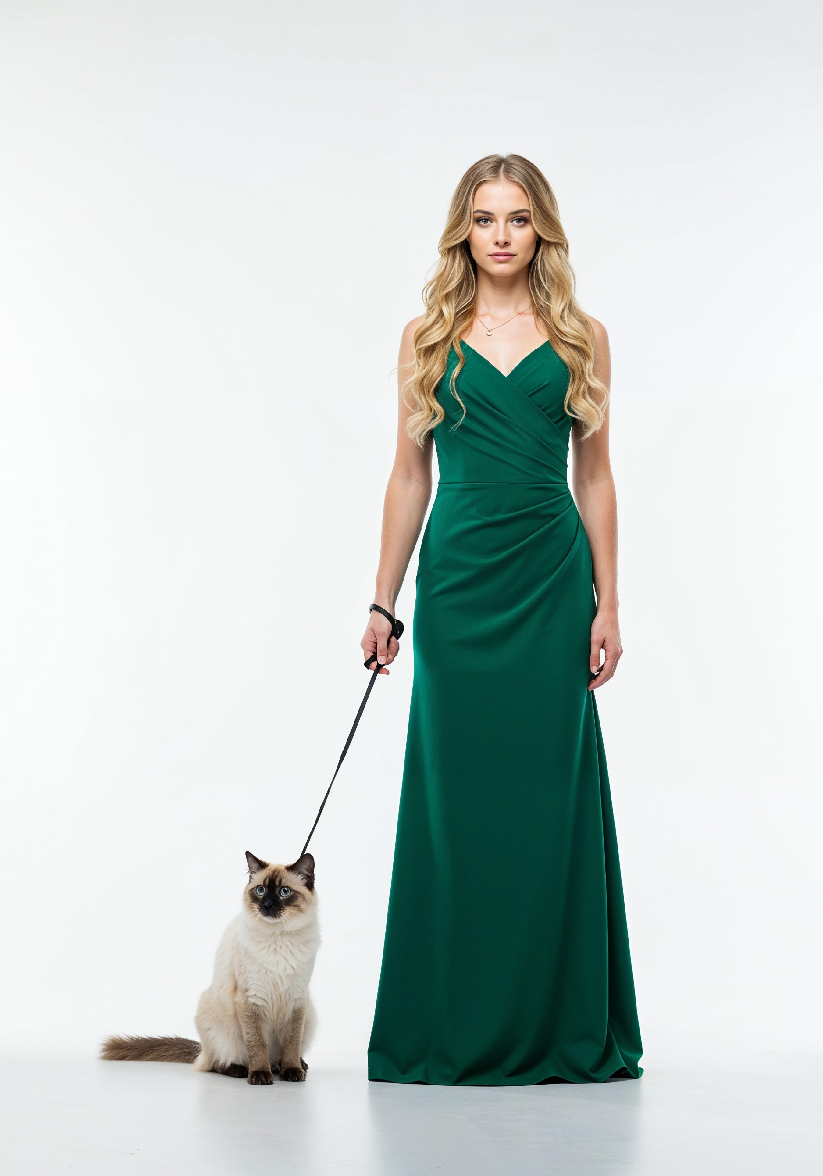 Young Woman Holding Pet Cat Lifestyle Portrait with Casual Fashion and Animal Companion