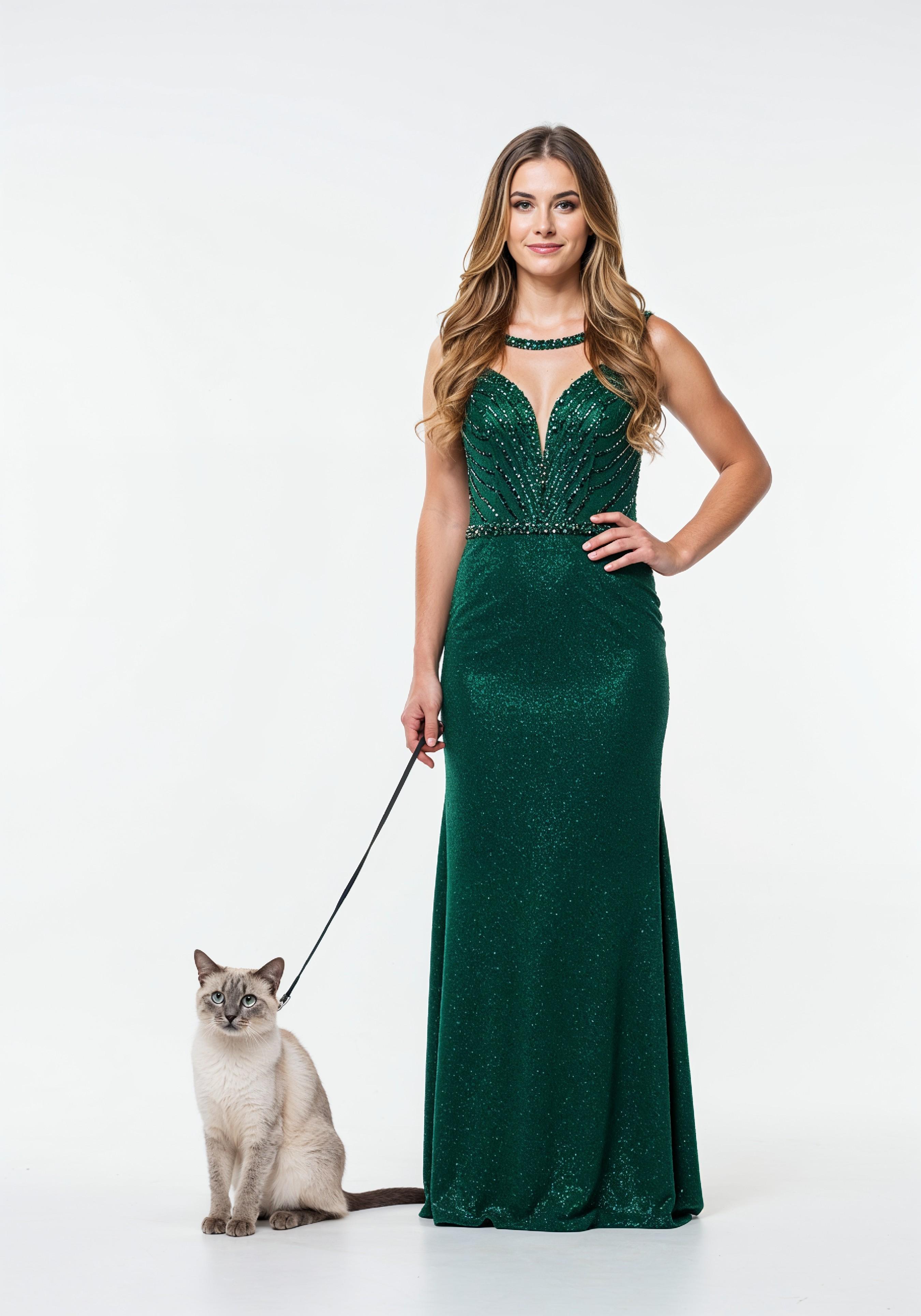 Young Woman Holding Pet Cat Lifestyle Portrait with Casual Fashion and Animal Companion