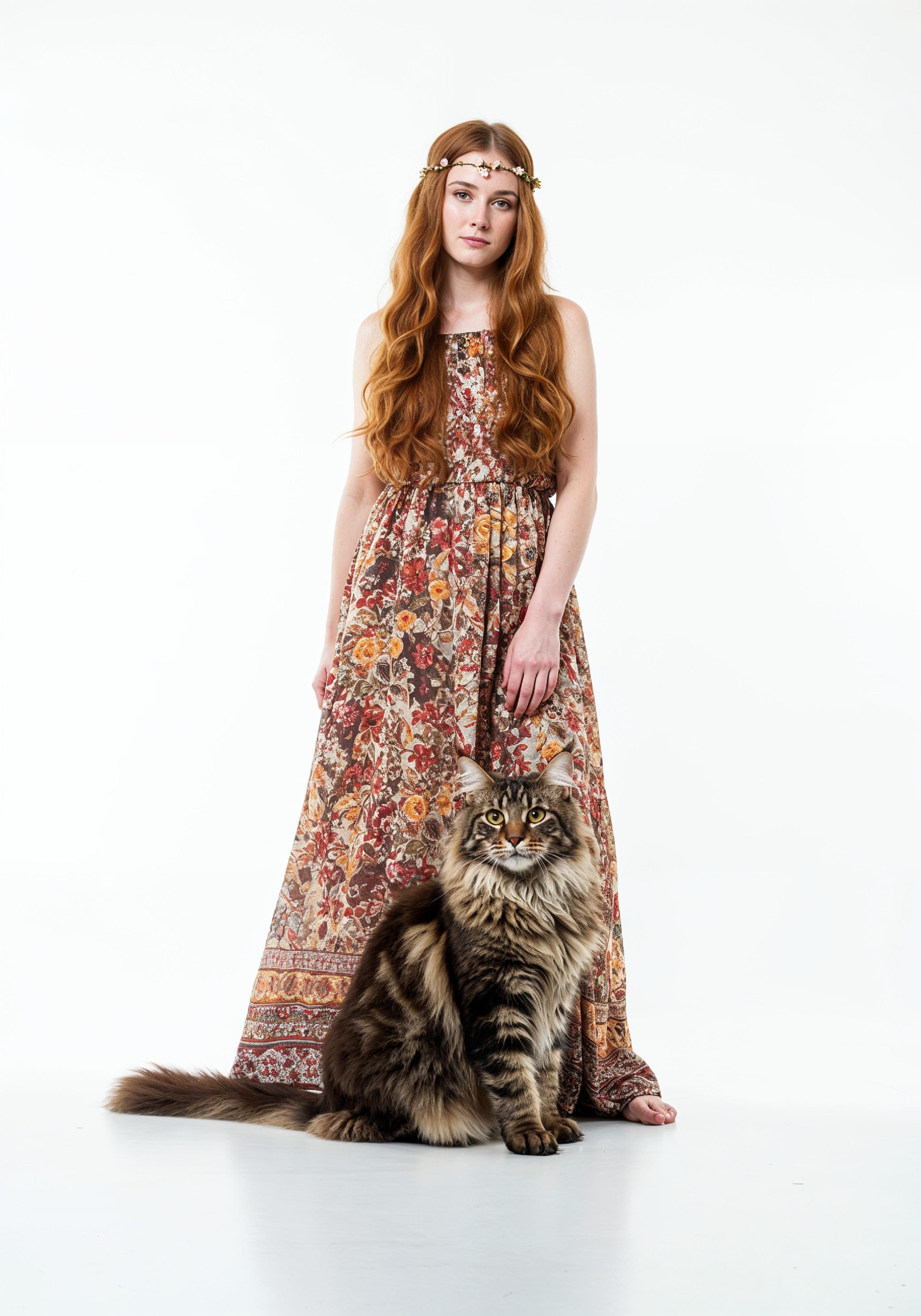Young Woman Holding Pet Cat Lifestyle Portrait with Casual Fashion and Animal Companion