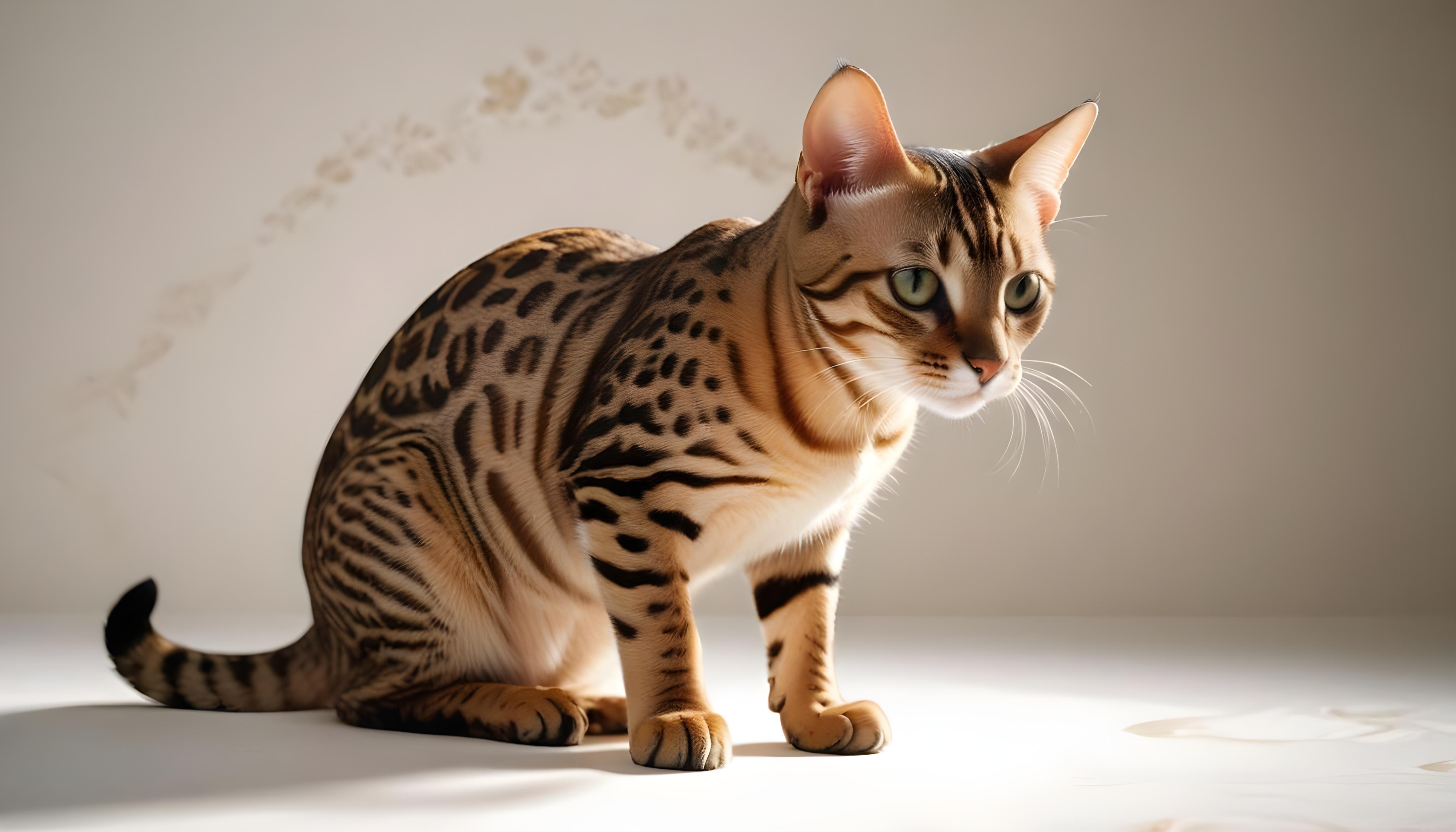 Beautiful Domestic Cat Portrait Isolated on Clean Background