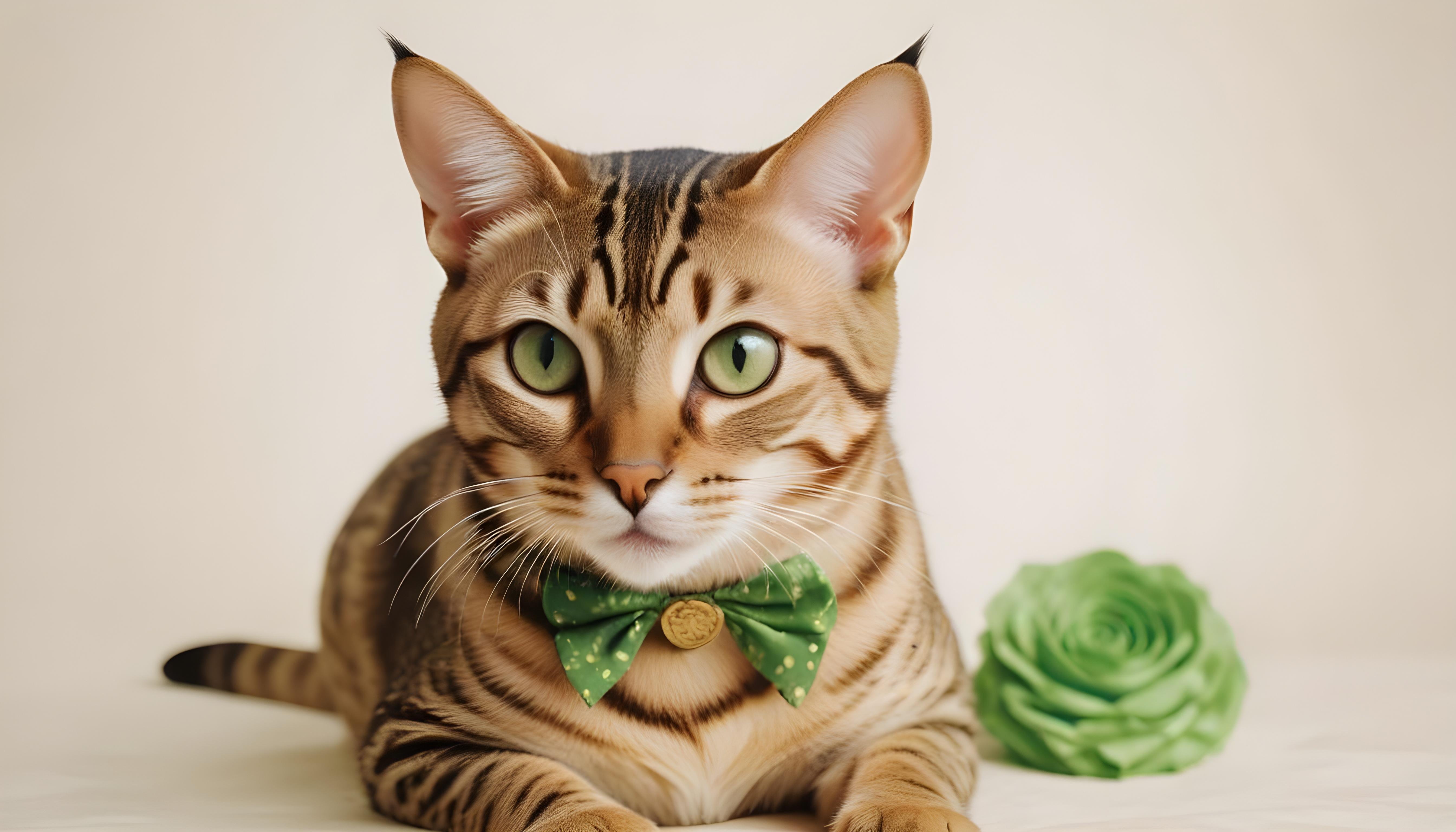 Beautiful Domestic Cat Portrait Isolated on Clean Background