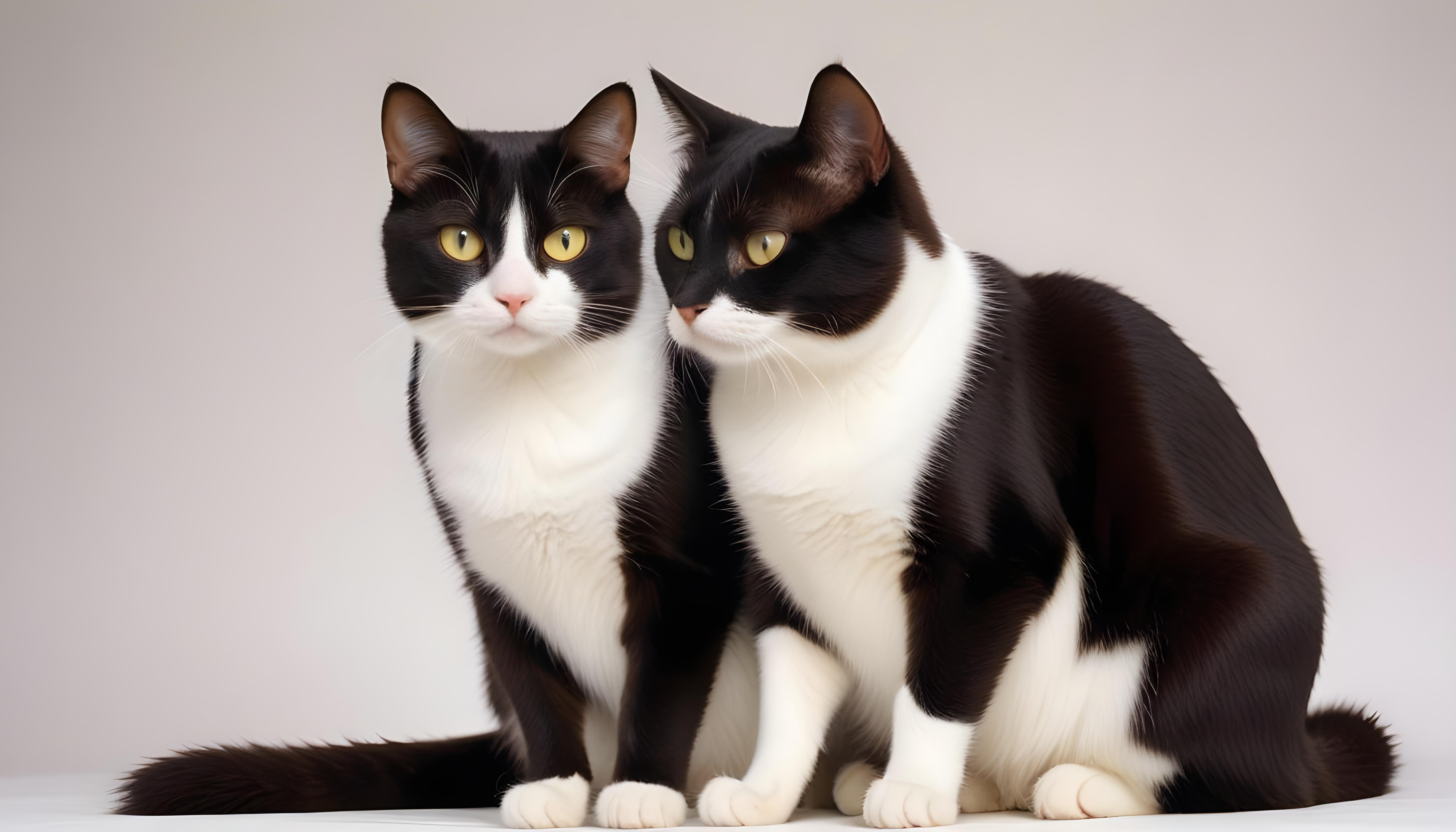 Beautiful Domestic Cat Portrait Isolated on Clean Background