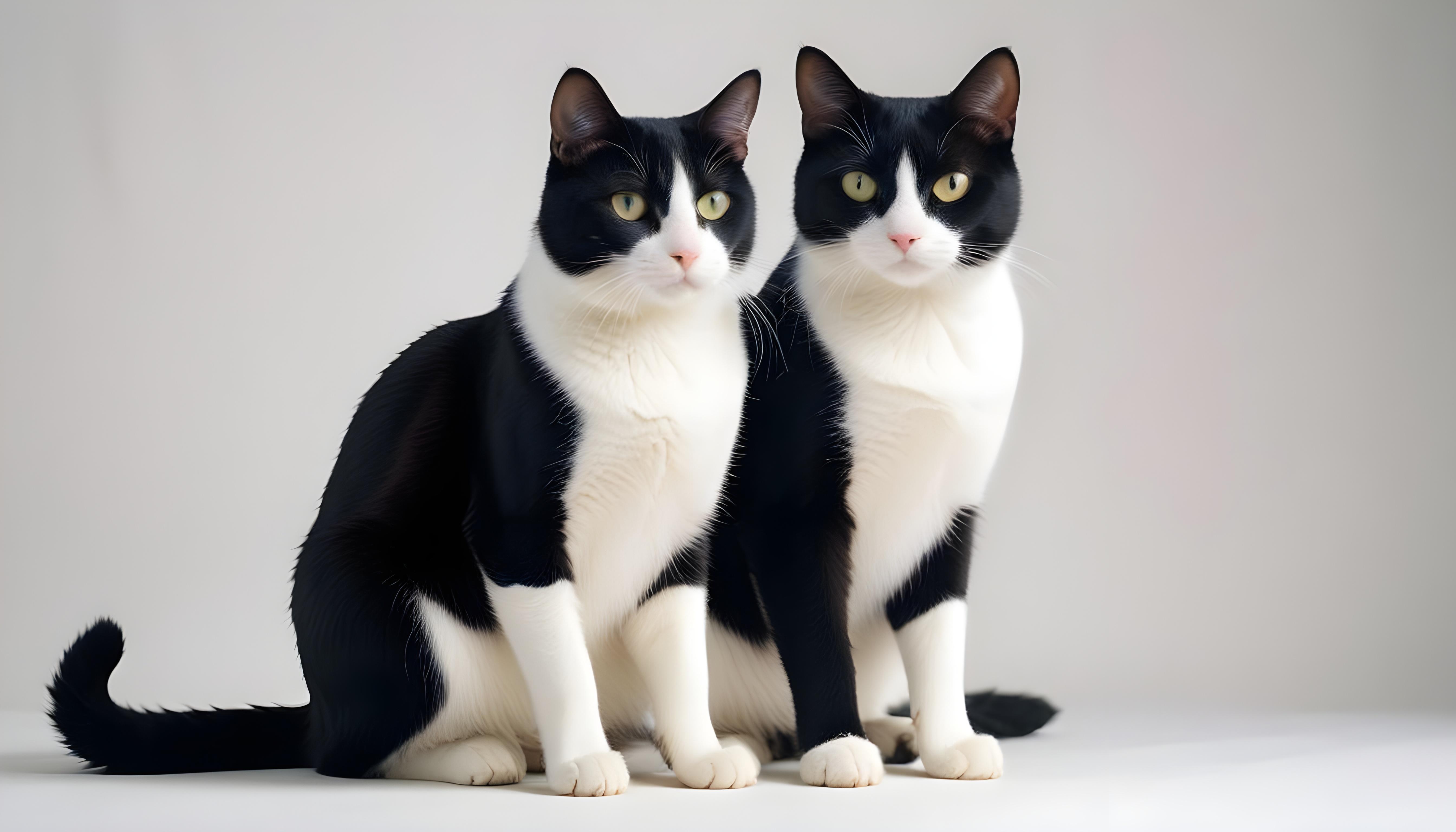 Beautiful Domestic Cat Portrait Isolated on Clean Background