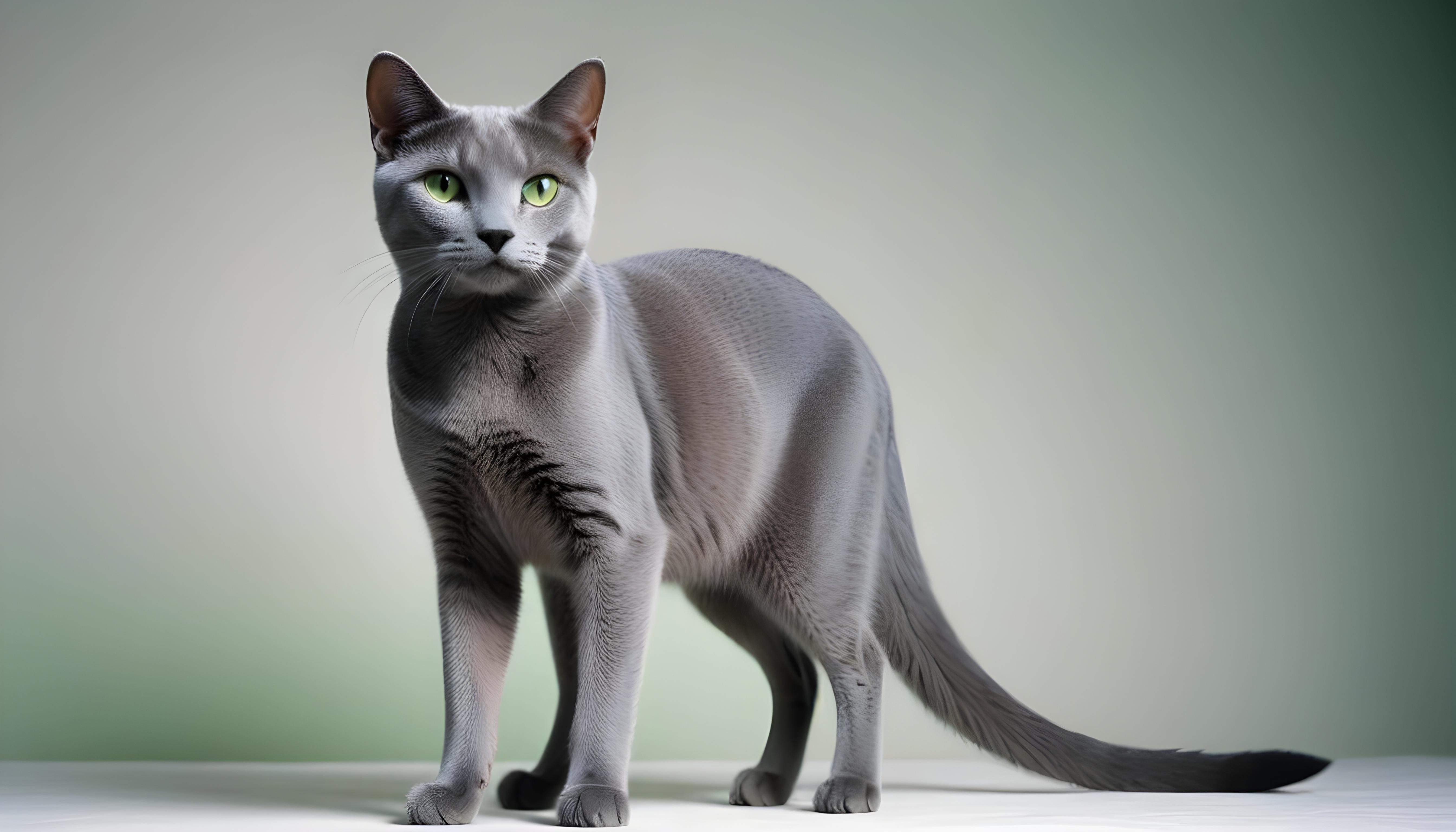Beautiful Domestic Cat Portrait Isolated on Clean Background
