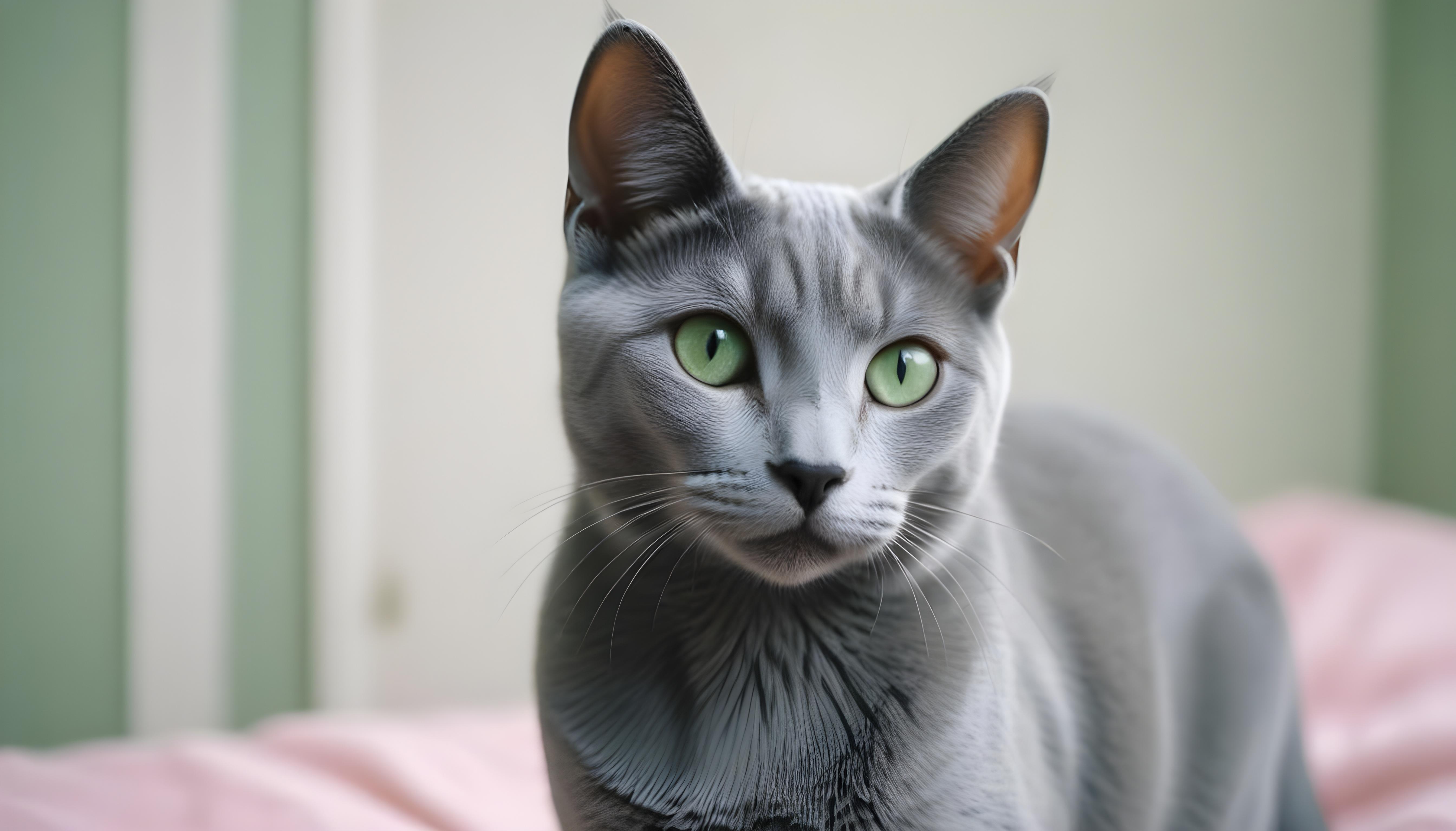 Beautiful Domestic Cat Portrait Isolated on Clean Background