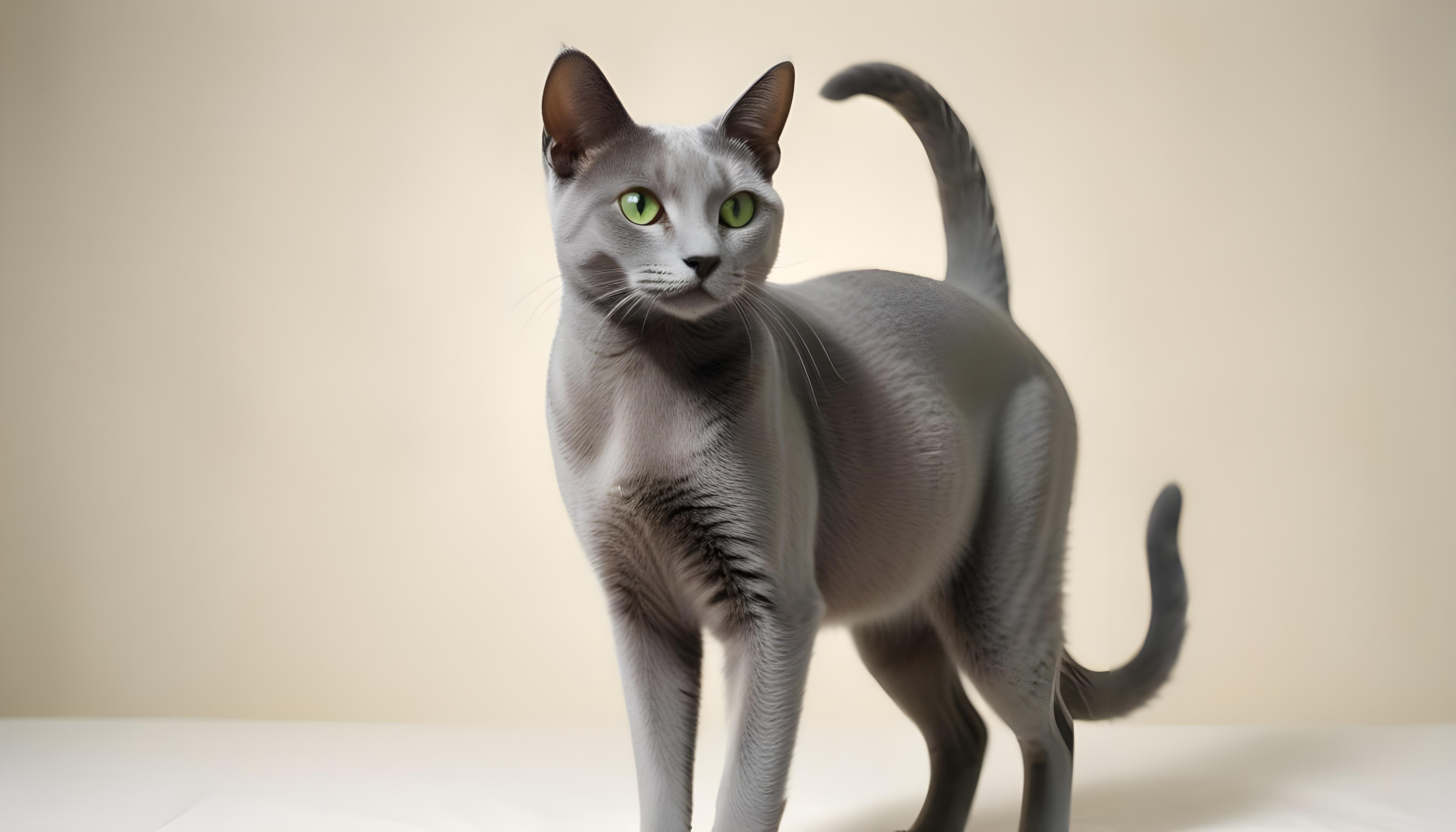 Beautiful Domestic Cat Portrait Isolated on Clean Background
