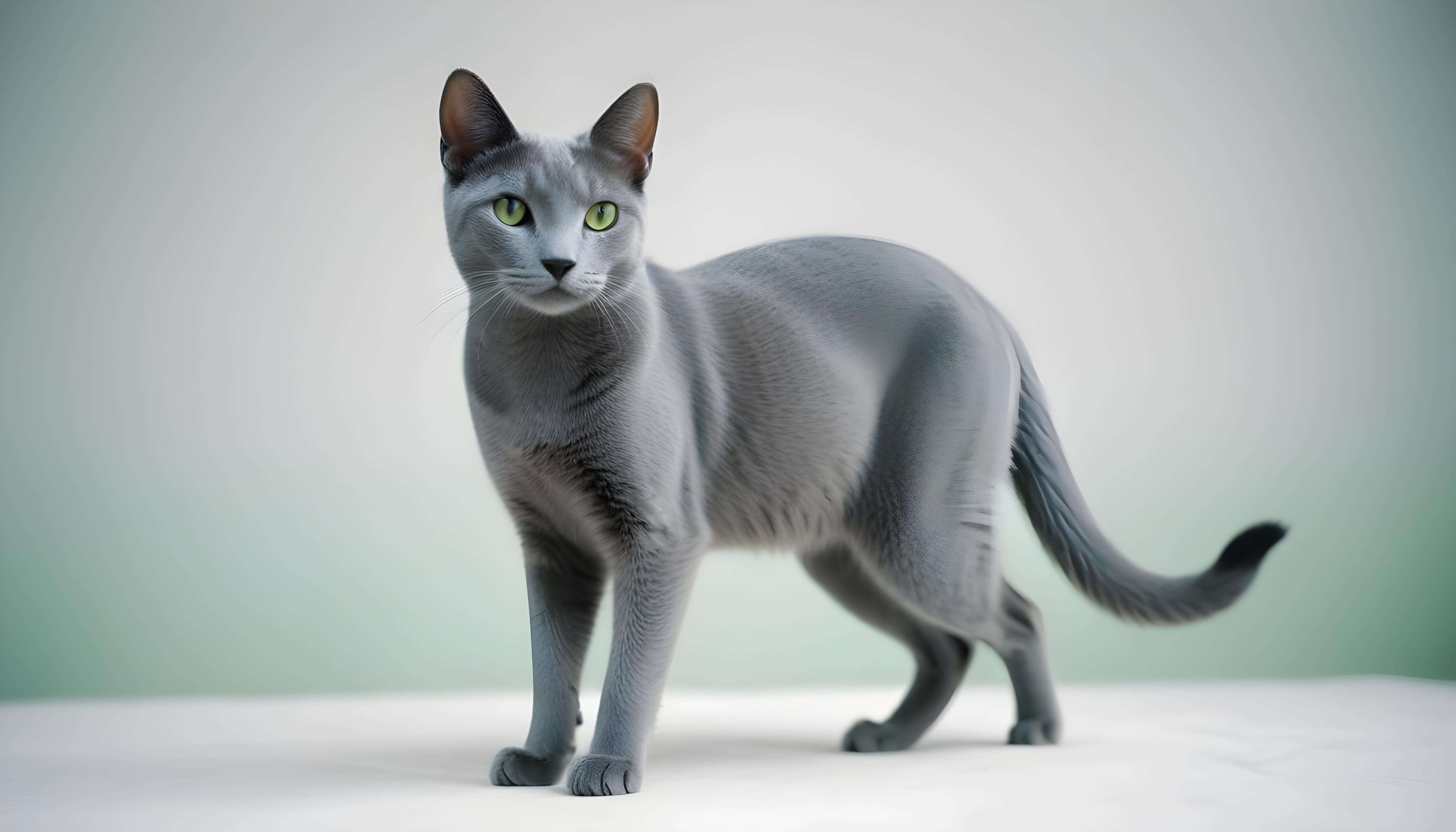 Beautiful Domestic Cat Portrait Isolated on Clean Background