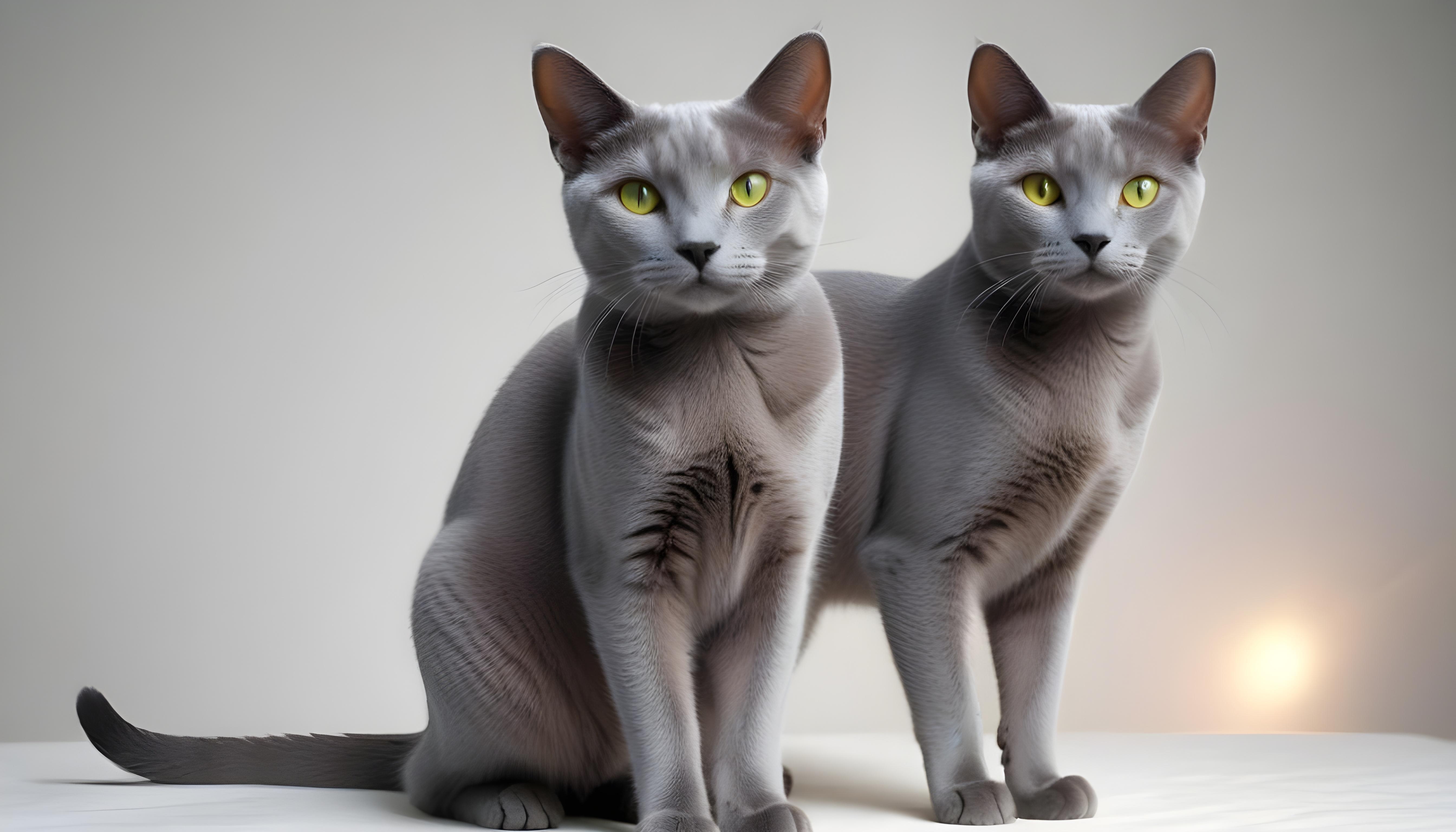 Beautiful Domestic Cat Portrait Isolated on Clean Background