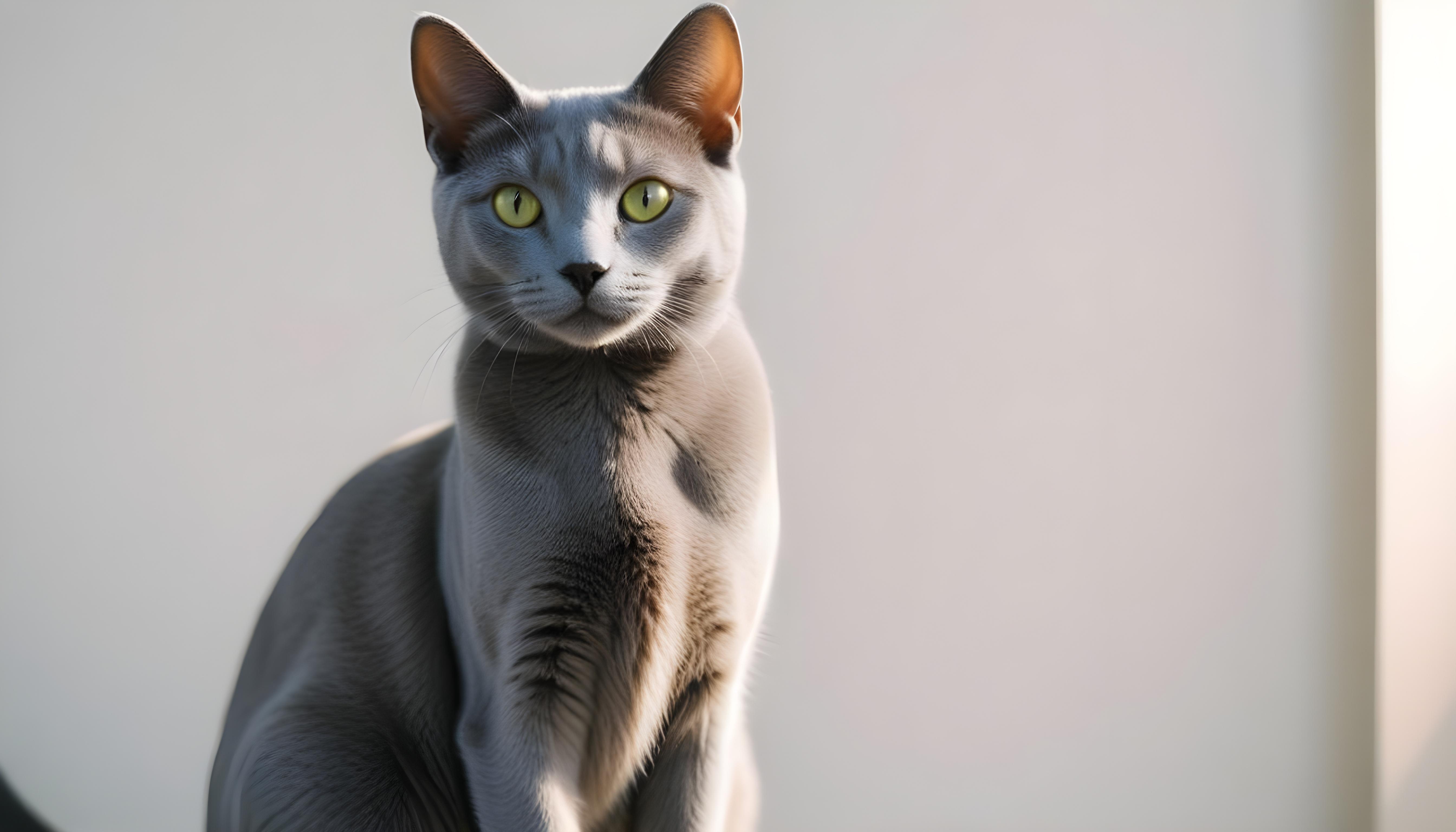Beautiful Domestic Cat Portrait Isolated on Clean Background